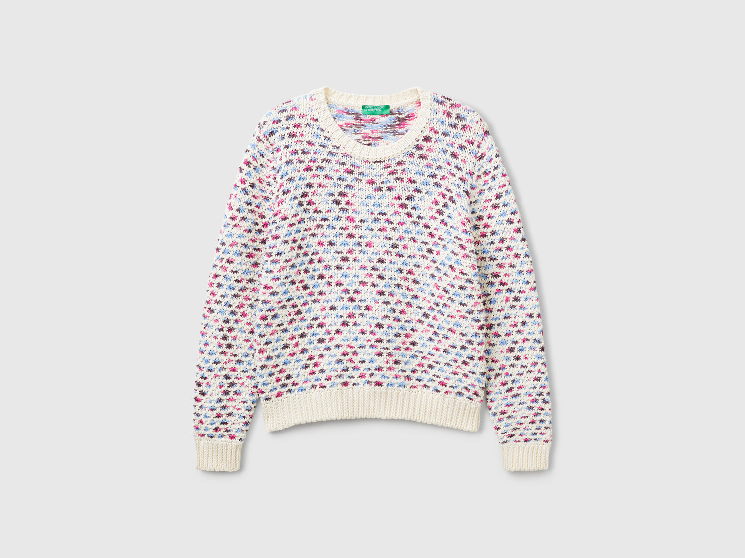 Reversible cotton blend sweater da donna multi-color | Benetton Outlet
