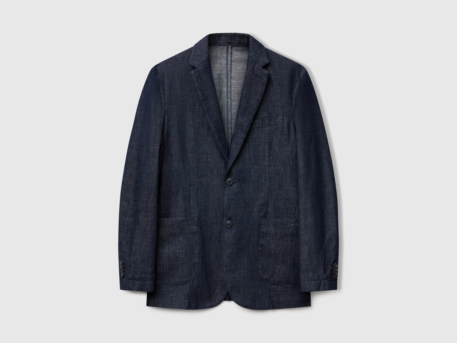 Blazer in chambray da uomo blu | Benetton Outlet