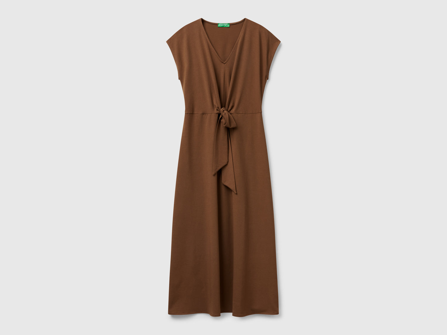 Stretch cotton dress da donna marrone | Benetton Outlet