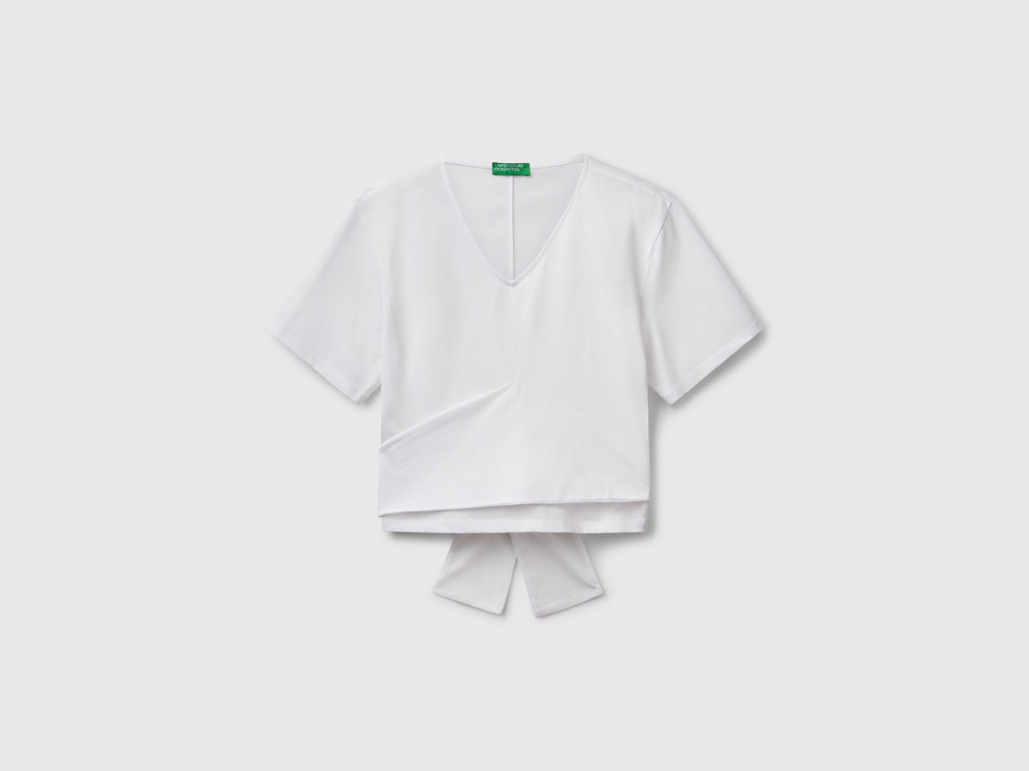 T-shirt with knot on the back da donna bianco | Benetton Outlet