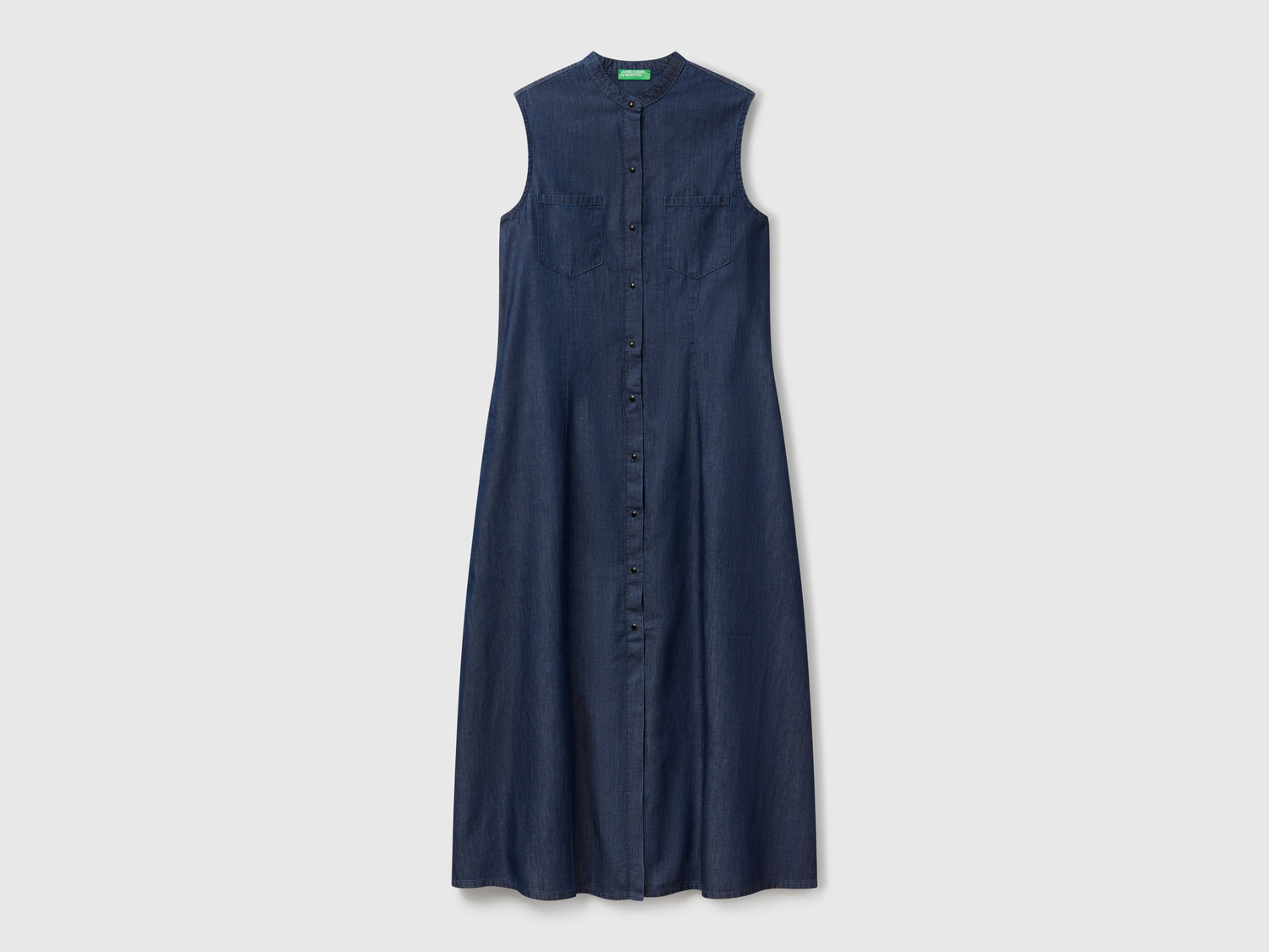 Sleeveless chambray shirt dress da donna blu scuro | Benetton Outlet