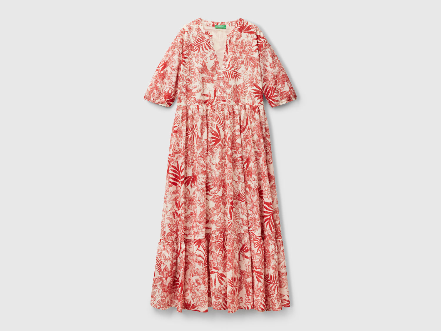 Tropical print dress da donna fragola | Benetton Outlet