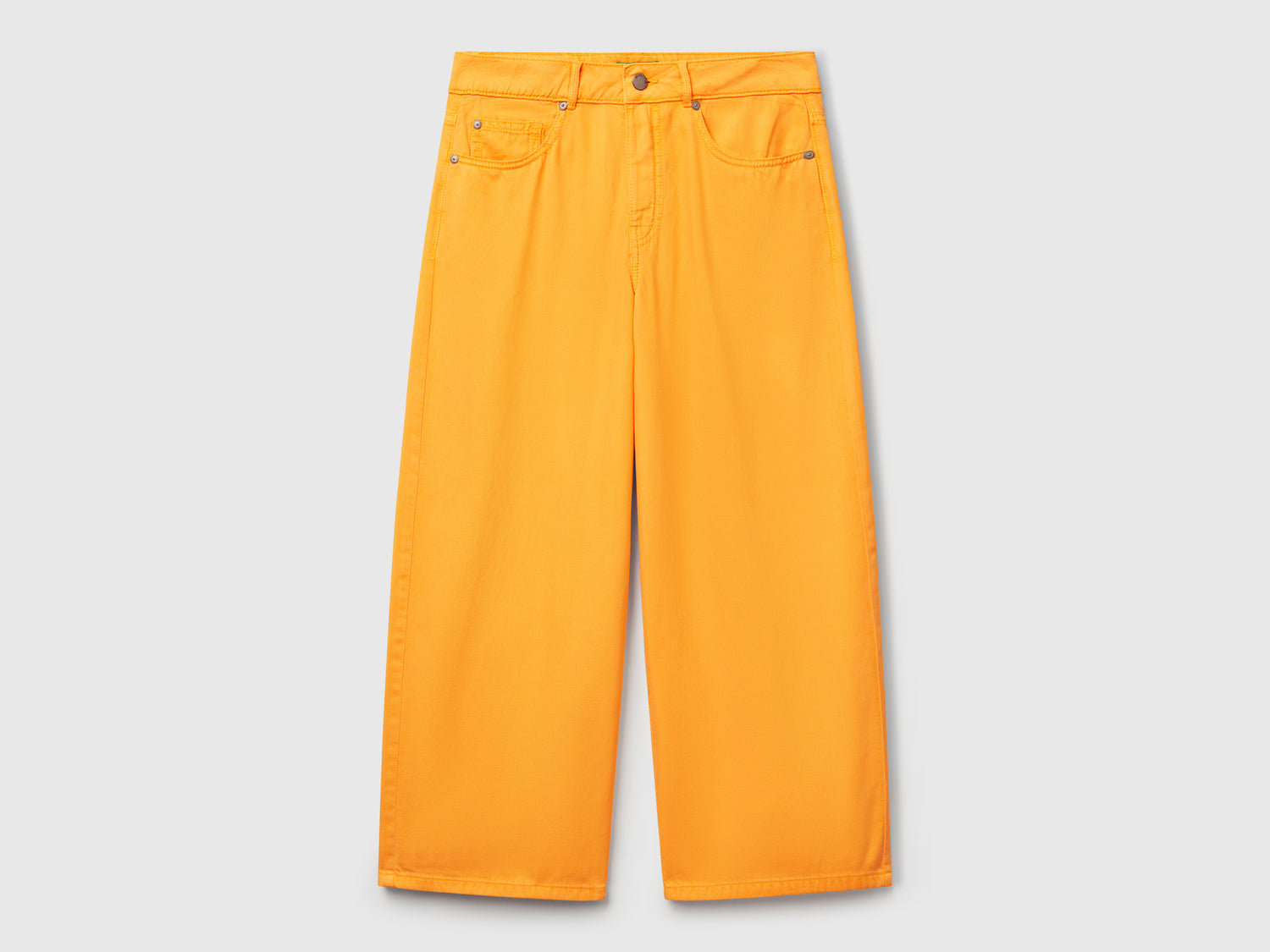Pantaloni cinque tasche da donna giallo | Benetton Outlet