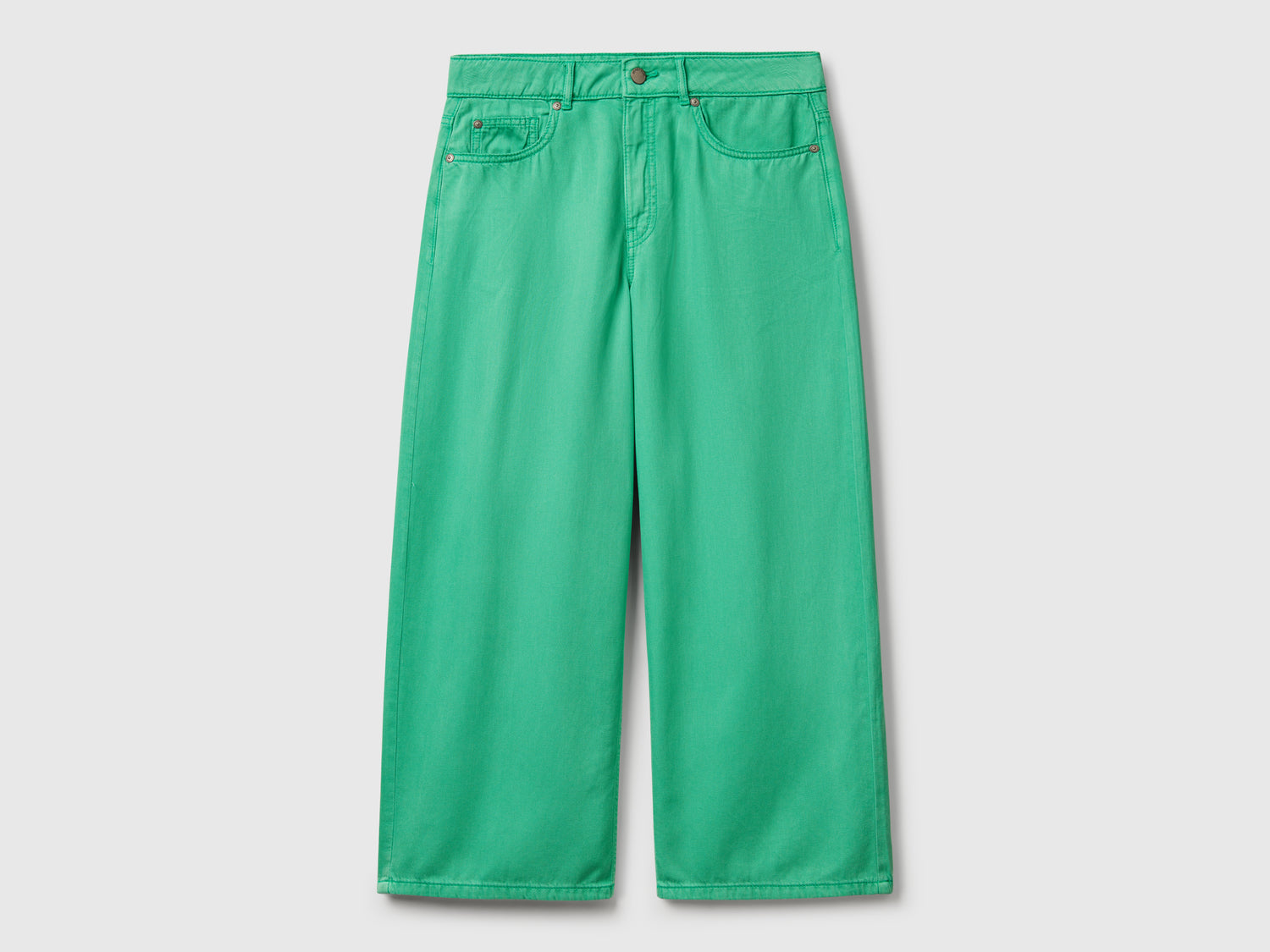 Pantaloni cinque tasche da donna verde | Benetton Outlet