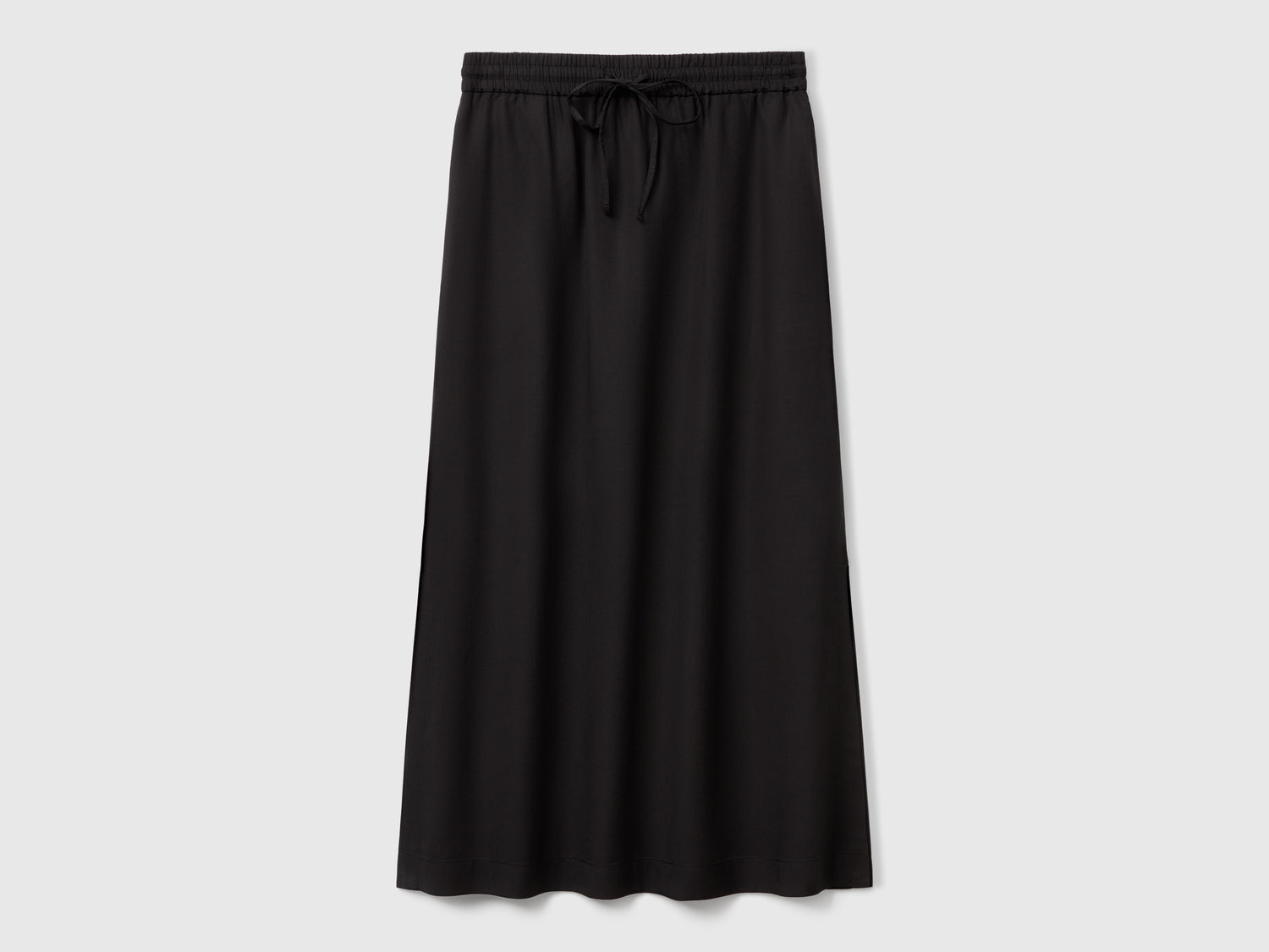 Gonna midi fluida da donna nero | Benetton Outlet