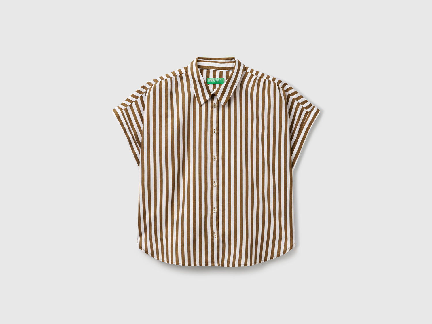 Camicia a righe comfort fit da donna marrone | Benetton Outlet