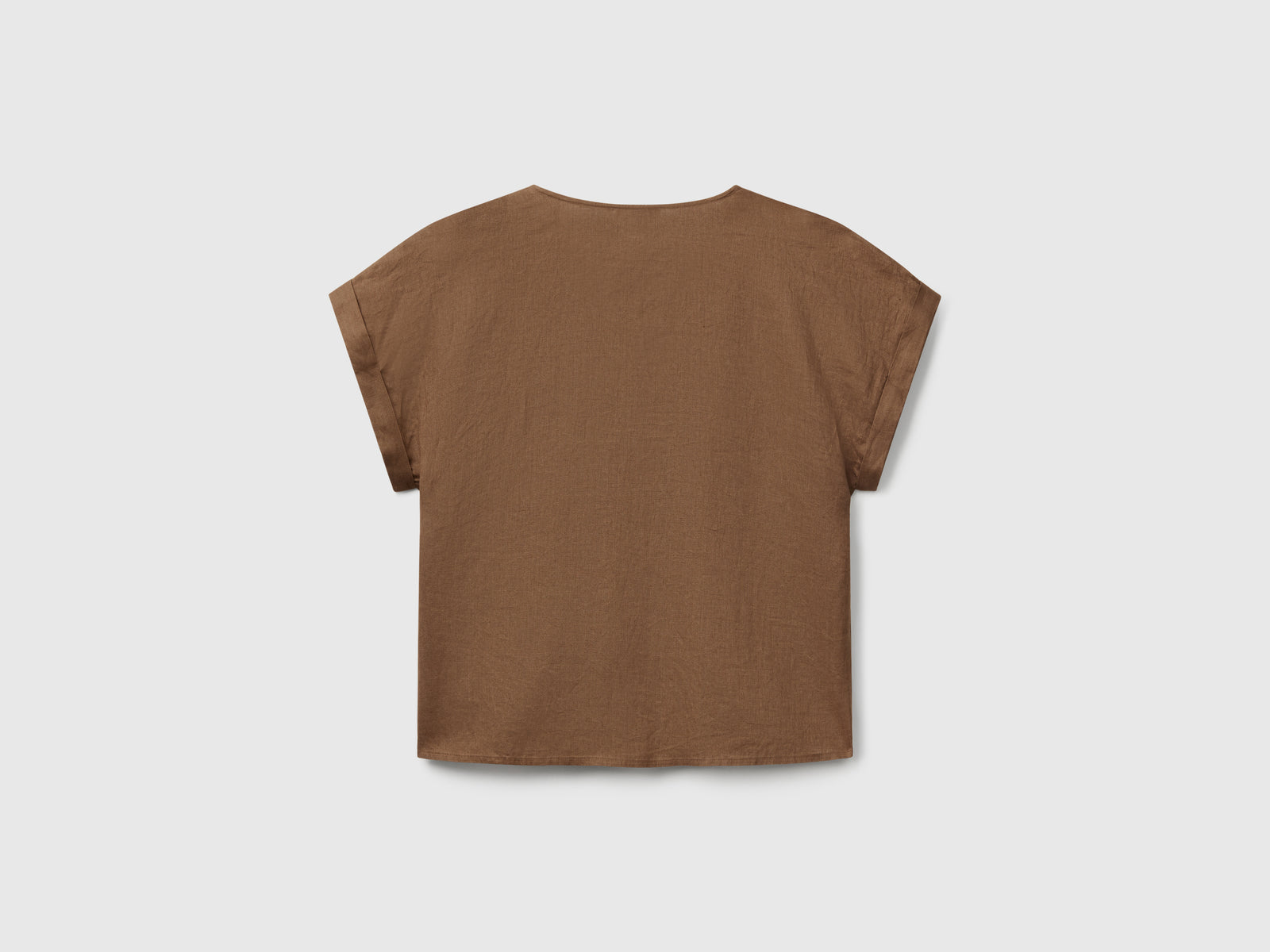 Pure linen blouse da donna marrone 2 | Benetton Outlet