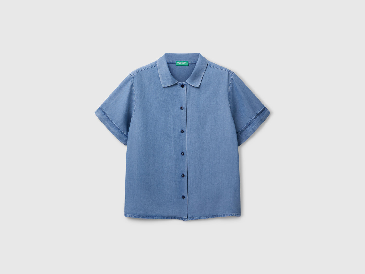 Blusa in viscosa da donna blu | Benetton Outlet