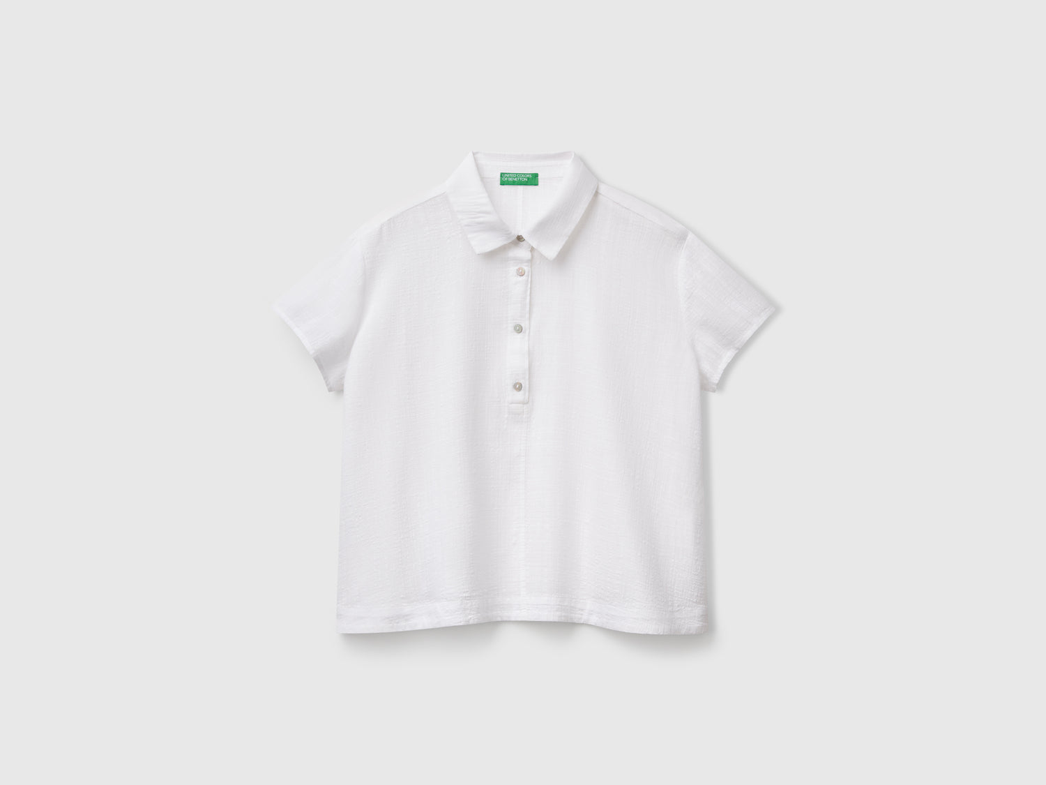 Camicia leggera a manica corta da donna bianco | Benetton Outlet