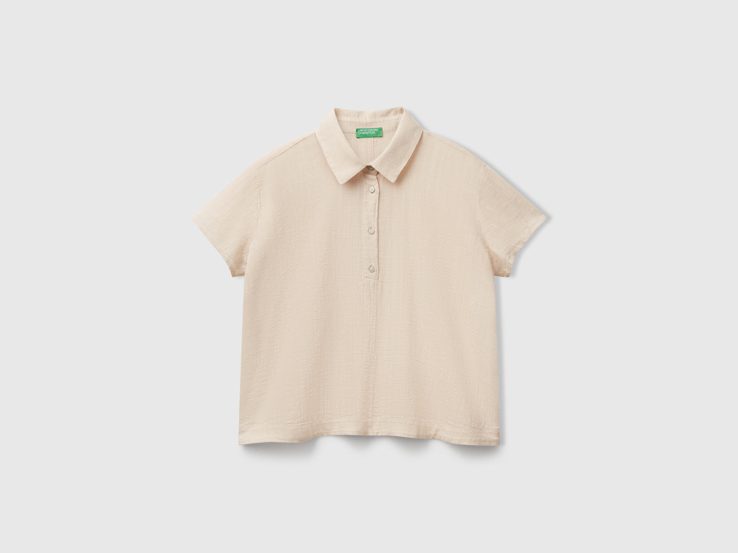 Camicia leggera a manica corta da donna beige | Benetton Outlet