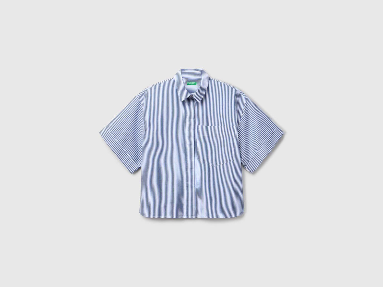 Camicia boxy fit a righe da donna blu | Benetton Outlet