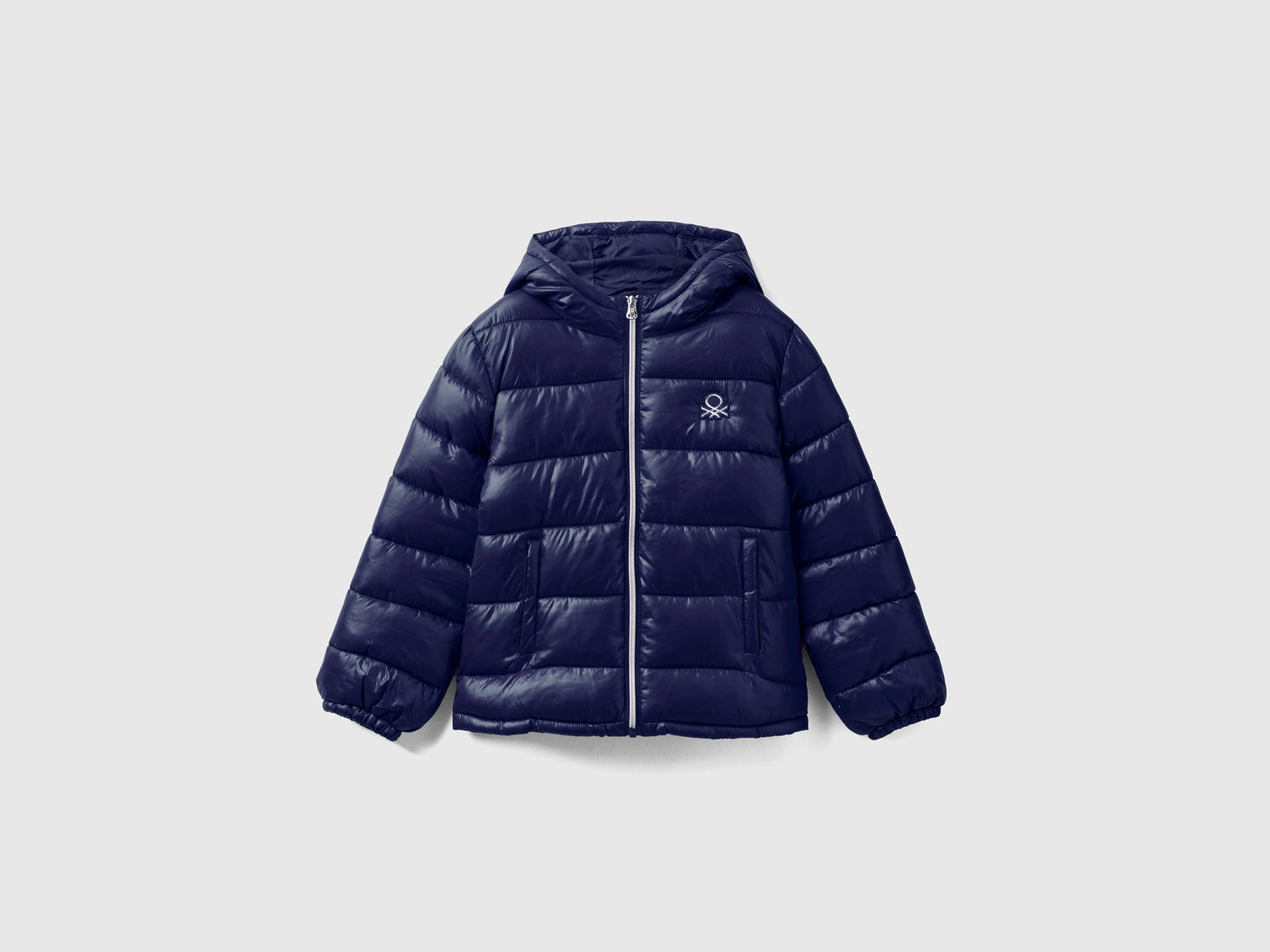 Giubbotto lucido imbottito da bambina blu scuro | Benetton Outlet