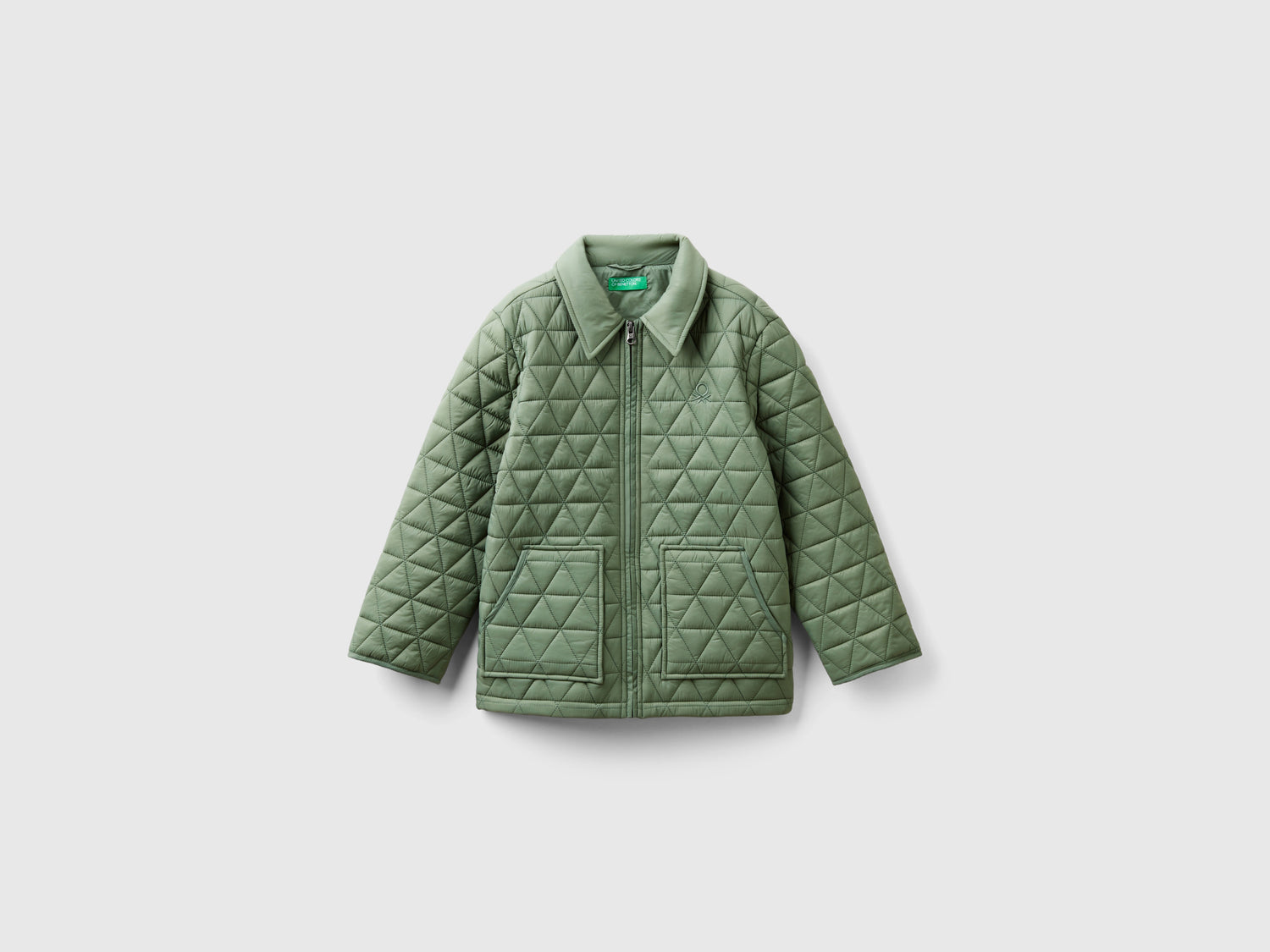 Giubbino trapuntato "Rain Defender" da bambino verde chiaro | Benetton Outlet