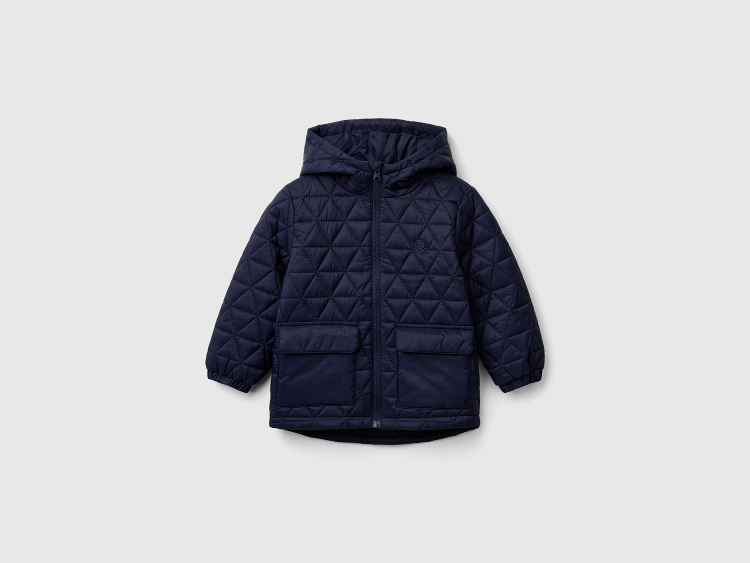 Quilted jacket with hood da bimbo blu scuro | Benetton Outlet