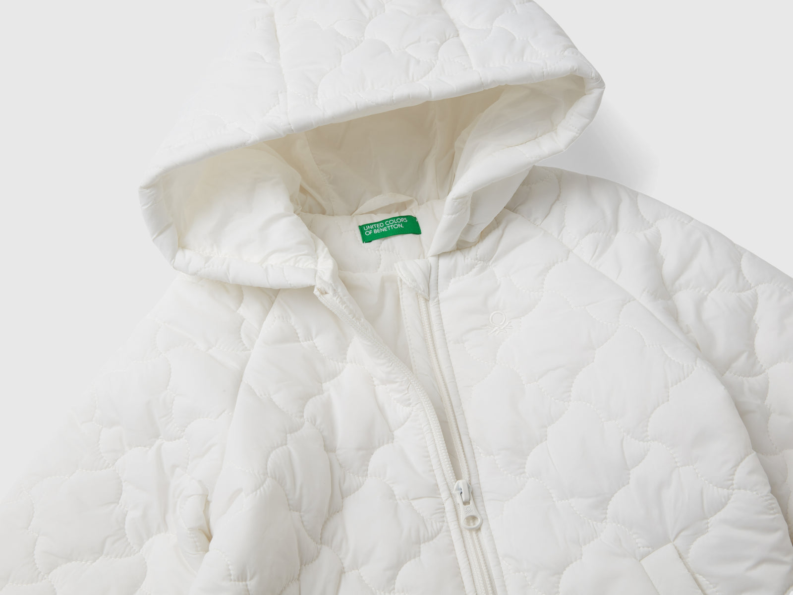 Giubbino leggero trapuntato da bimba bianco panna 3 | Benetton Outlet