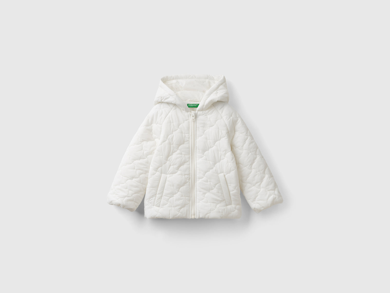 Giubbino leggero trapuntato da bimba bianco panna | Benetton Outlet