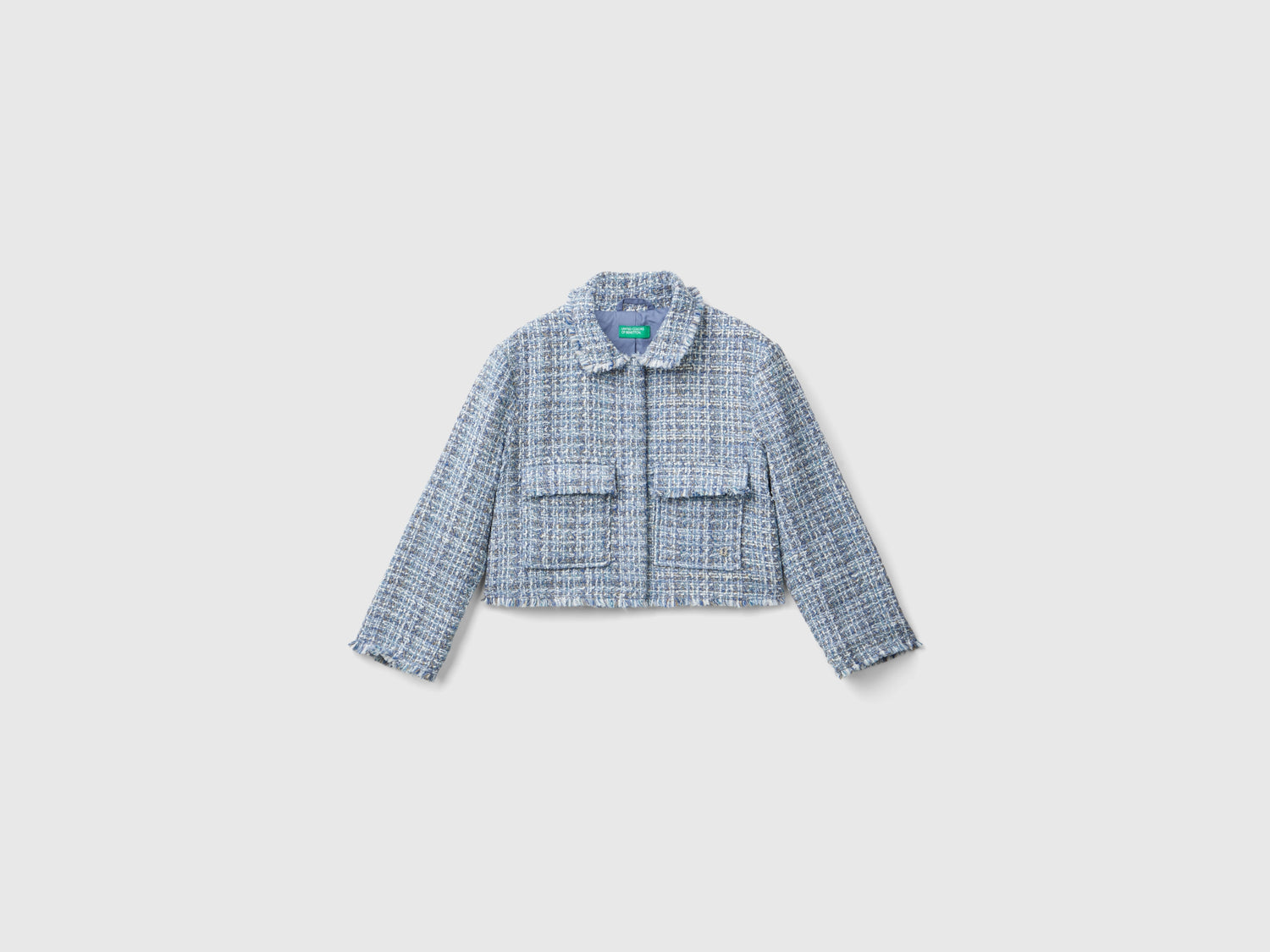 Giacca boxy fit in tweed da bambina multi-color | Benetton Outlet