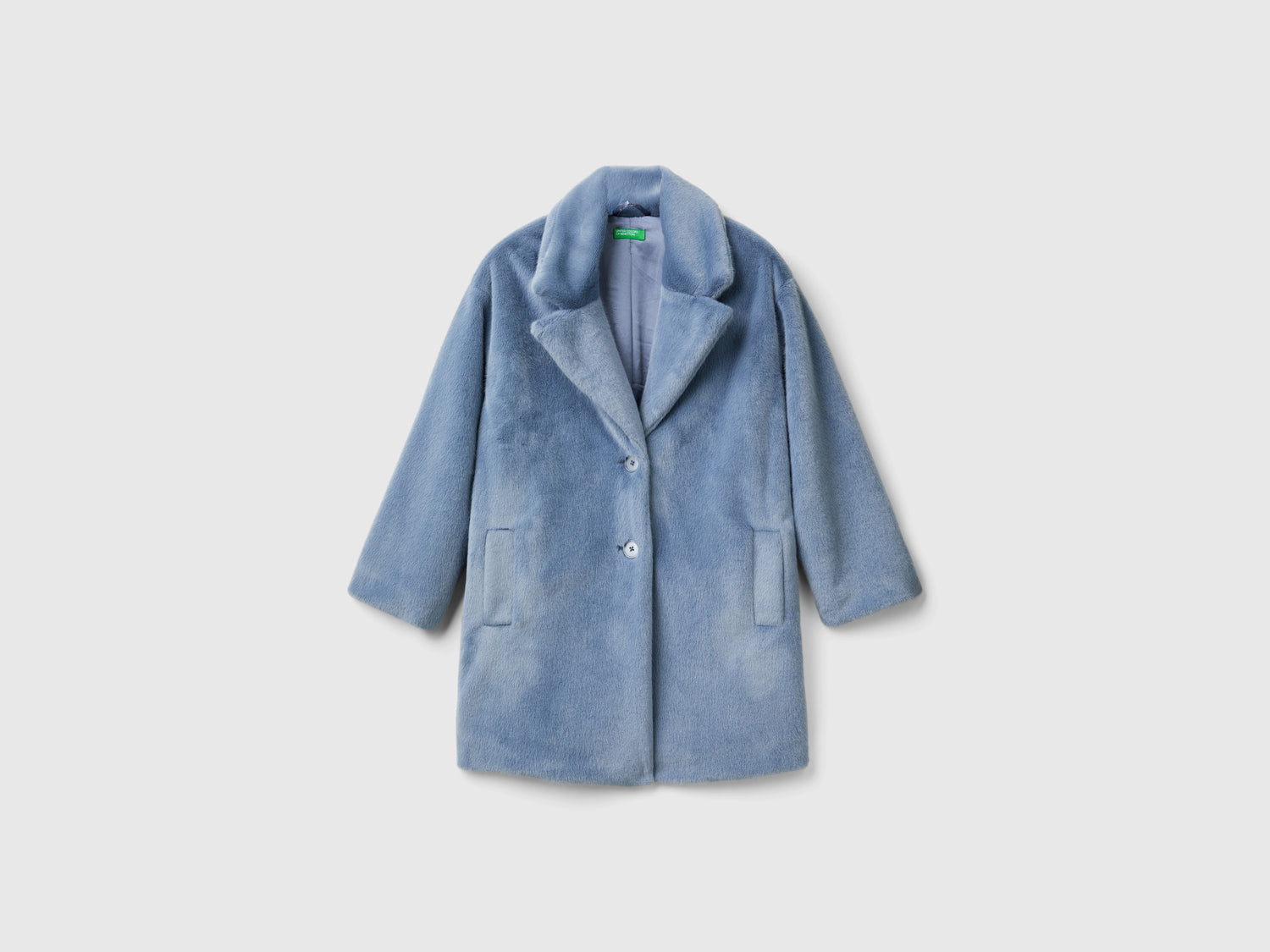 Cappotto in pelliccetta sintetica da bambina avio | Benetton Outlet