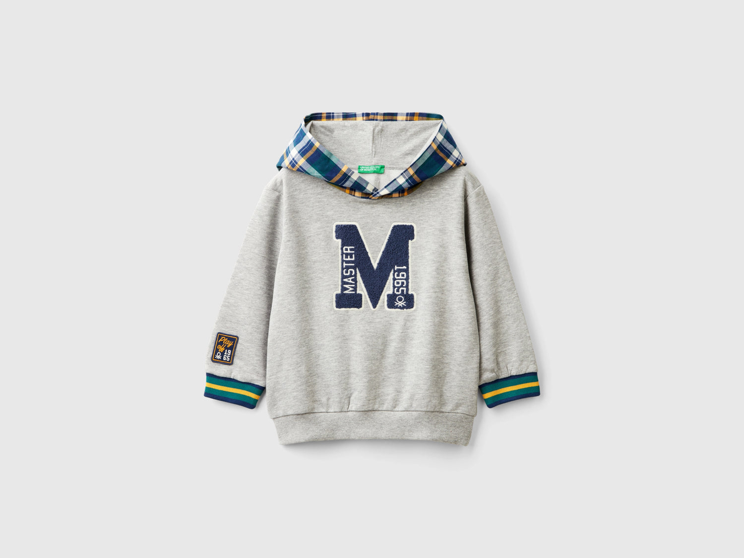 Tartan hoodie da bimbo grigio chiaro | Benetton Outlet