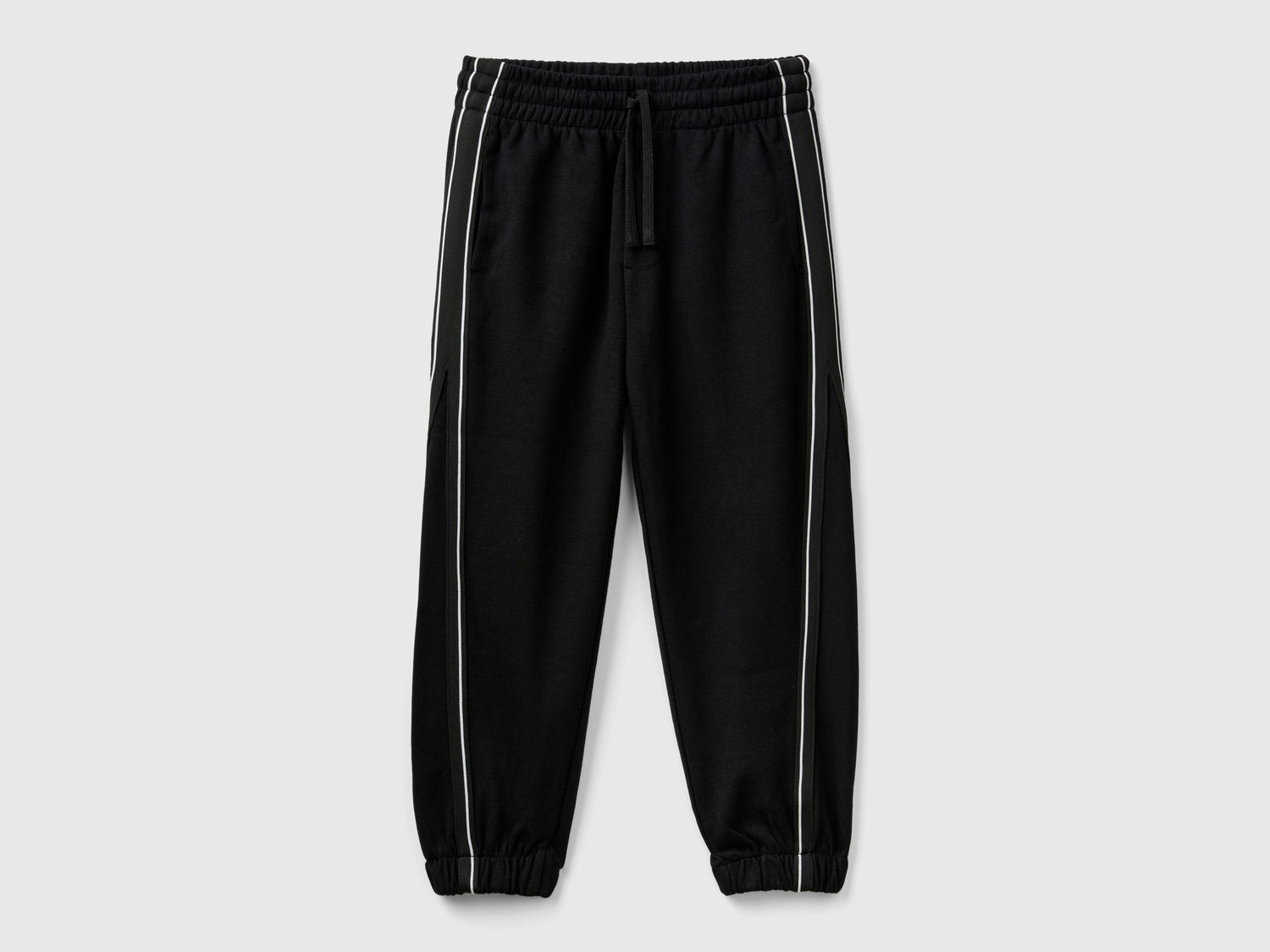 Stretch cotton blend trousers da bambino nero | Benetton Outlet