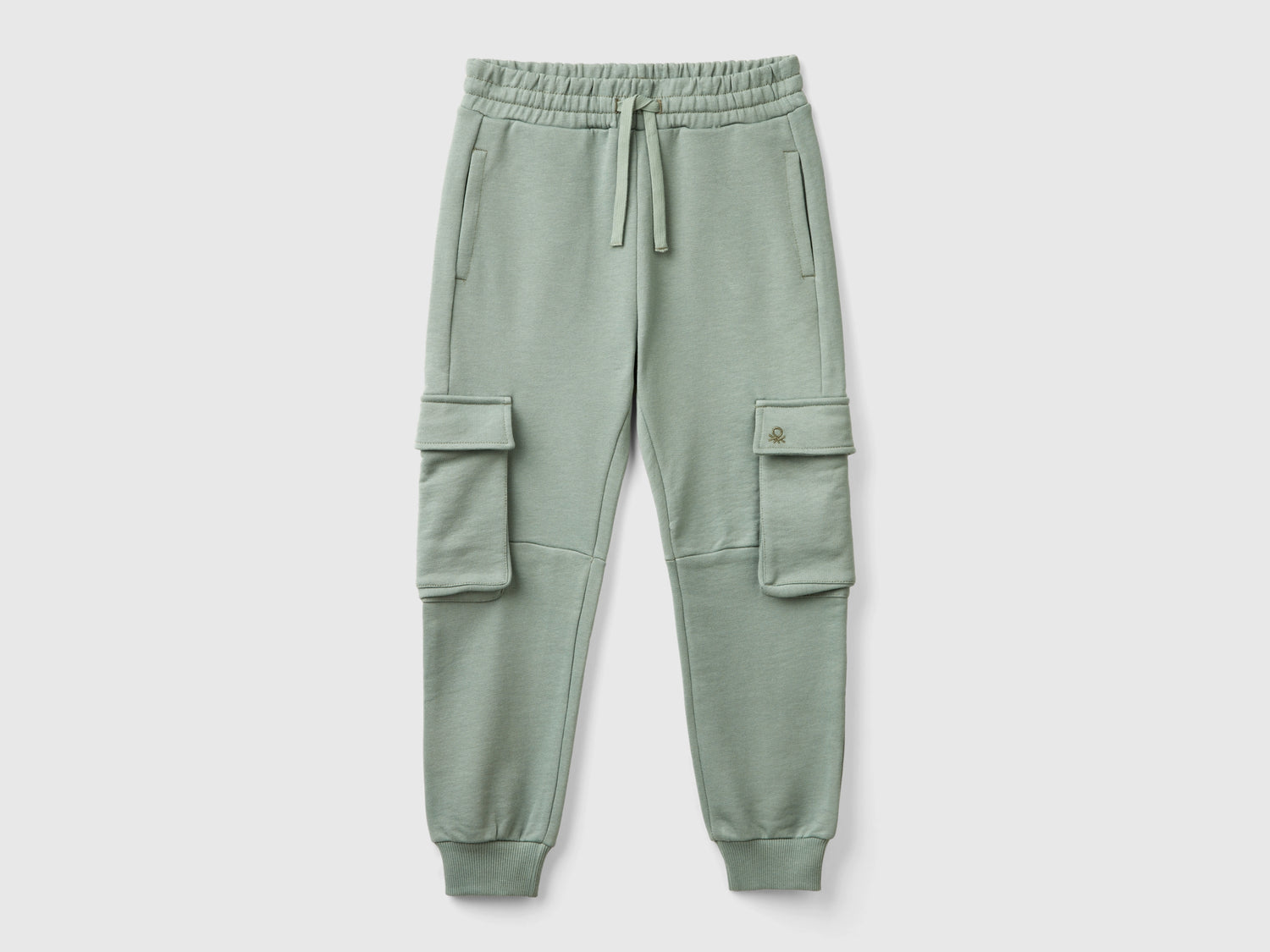 Pantaloni cargo in felpa da bambino verde chiaro | Benetton Outlet