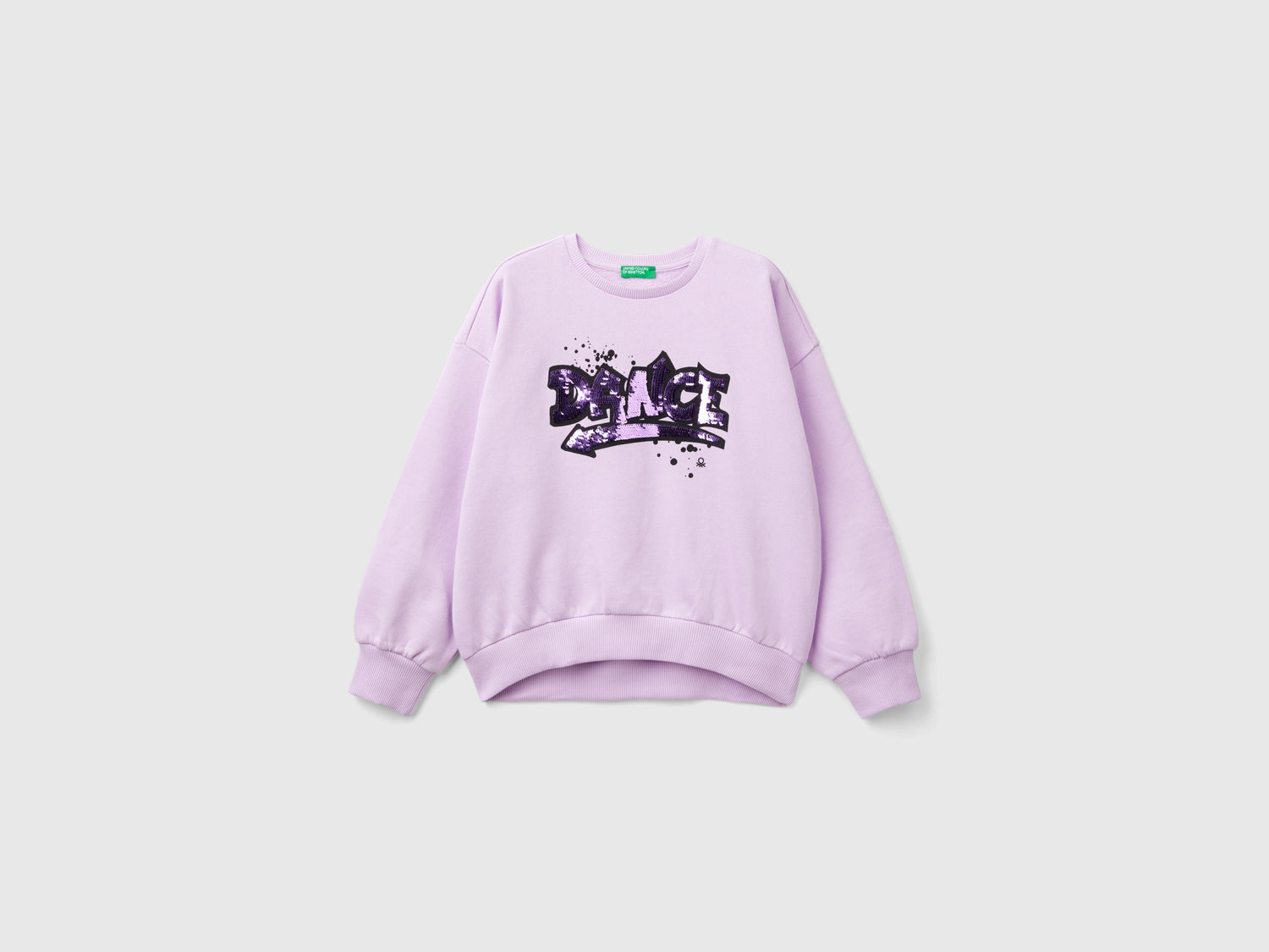 Sequined sweatshirt da bambina lilla | Benetton Outlet