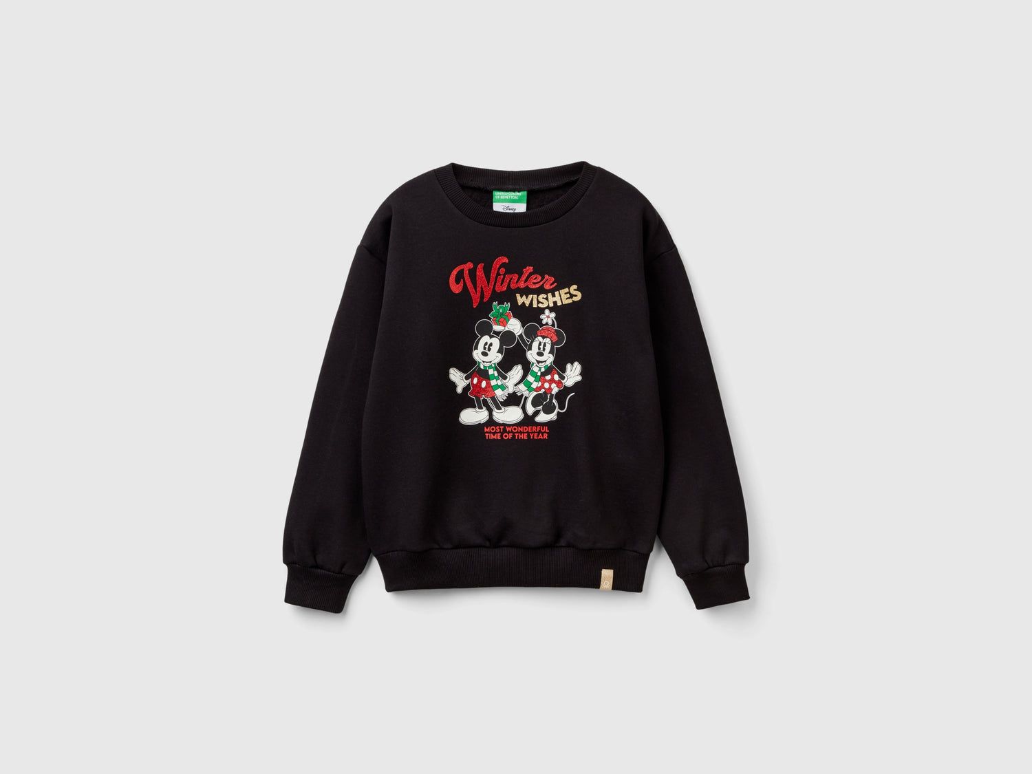 Felpa natalizia Minnie da bambina nero | Benetton Outlet