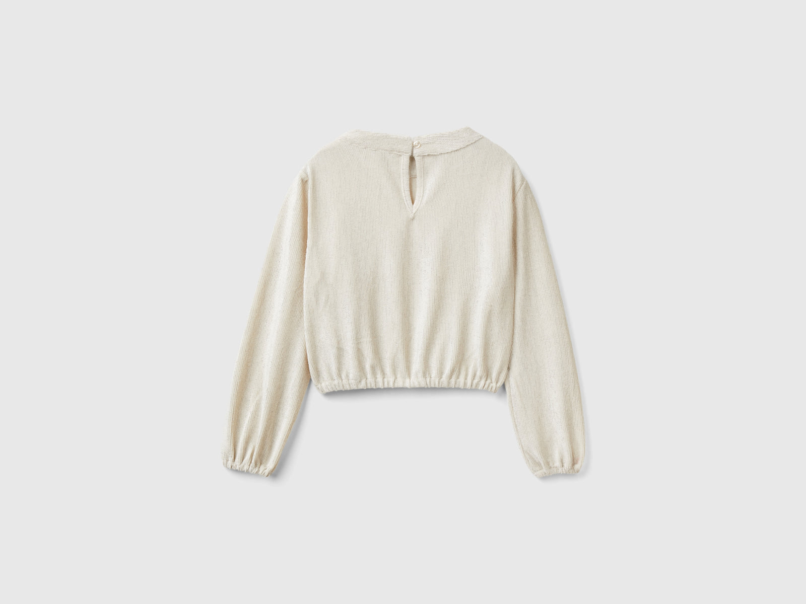Sweatshirt with lurex da bambina bianco panna 2 | Benetton Outlet