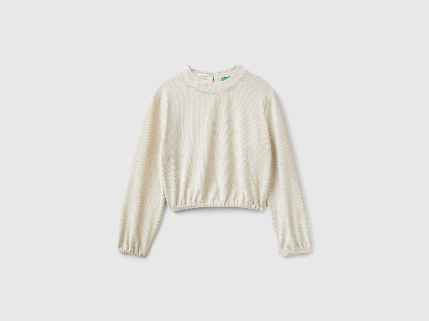 Felpa con lurex da bambina bianco panna | Benetton Outlet