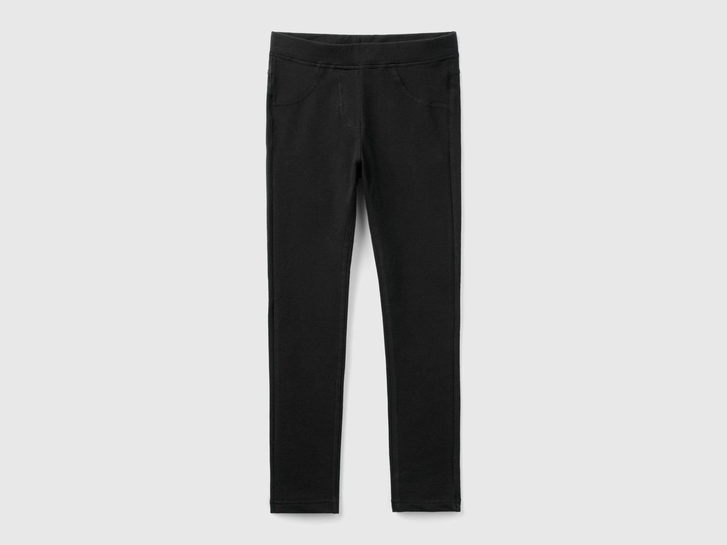 Stretch fleece jeggings da bambina nero | Benetton Outlet