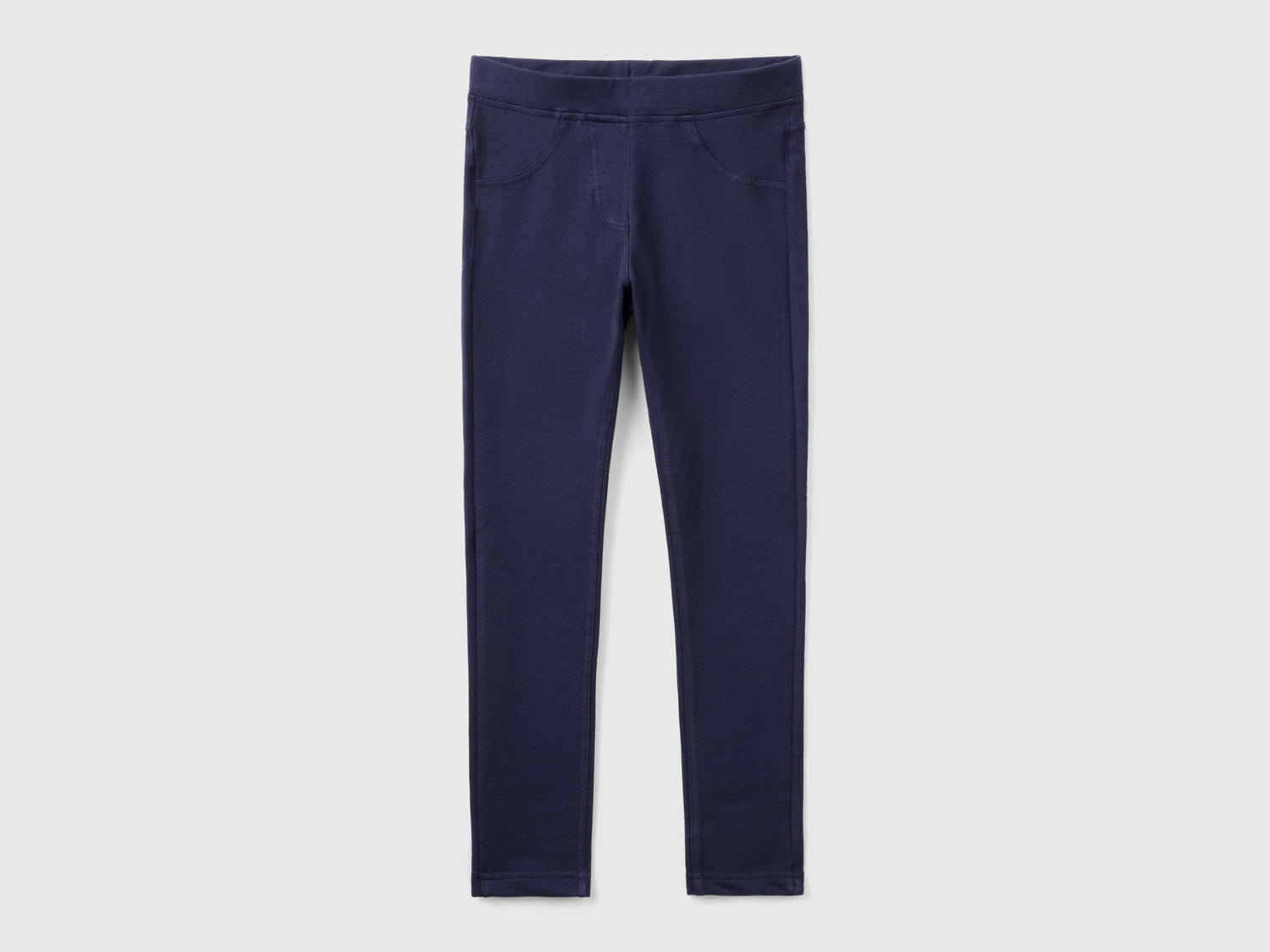 Stretch fleece jeggings da bambina blu scuro | Benetton Outlet