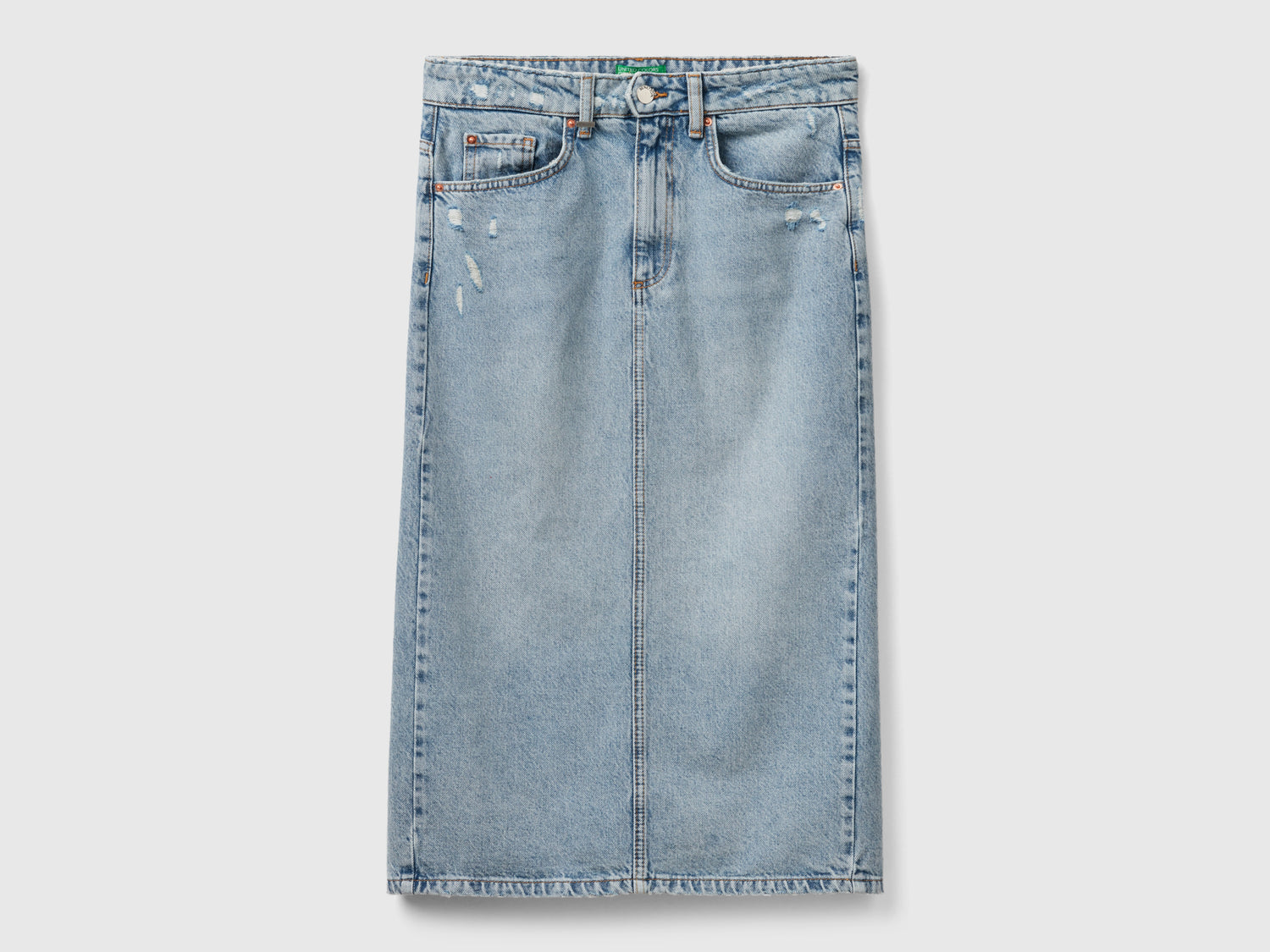Longuette di jeans da donna celeste | Benetton Outlet