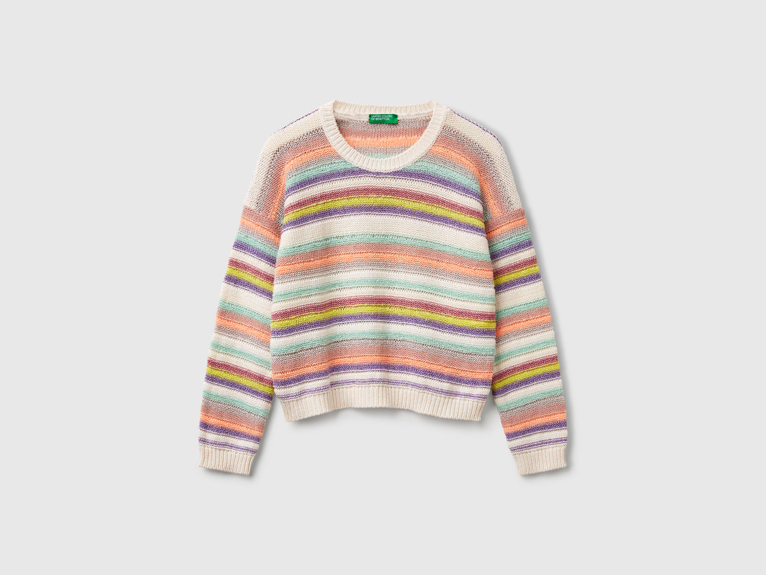 Striped sweater with lurex da bambina multi-color | Benetton Outlet