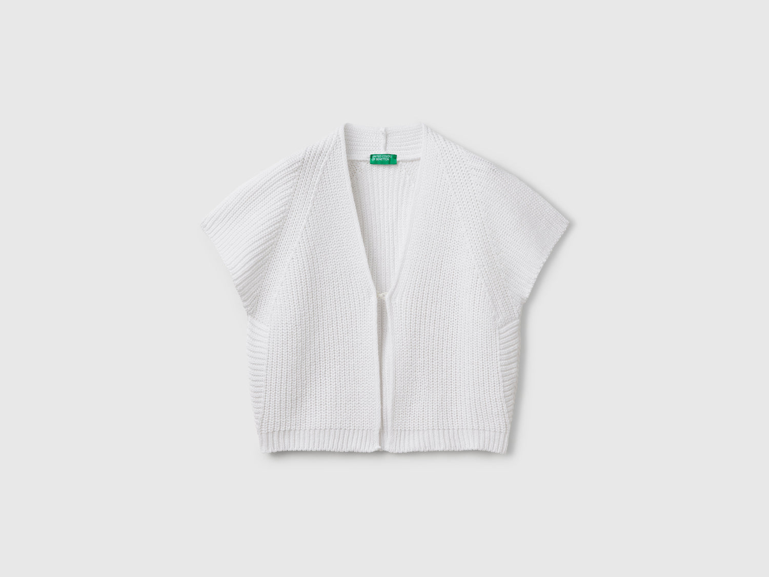 Short-sleeved cardigan da bambina bianco | Benetton Outlet