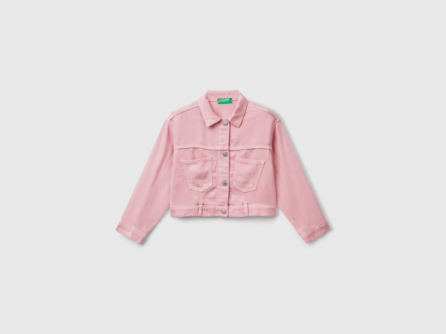 Giacca cropped da bambina rosa | Benetton Outlet