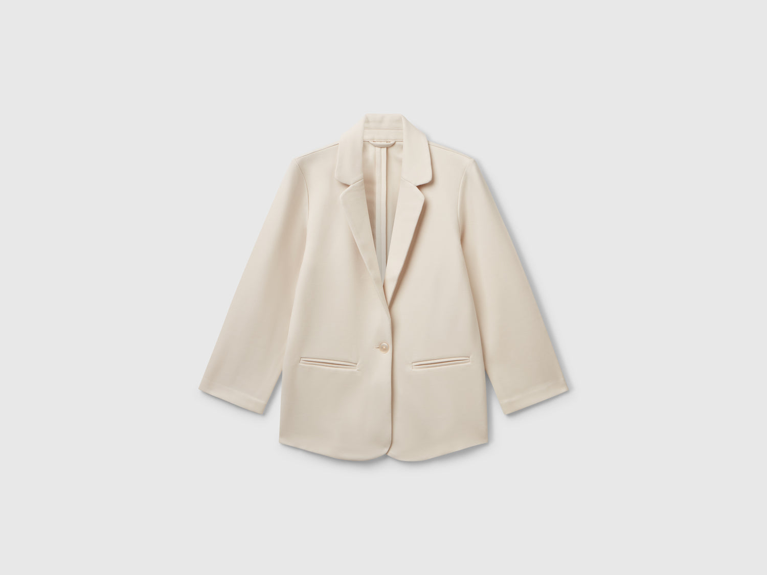 Blazer lungo elegante da bambina bianco panna | Benetton Outlet