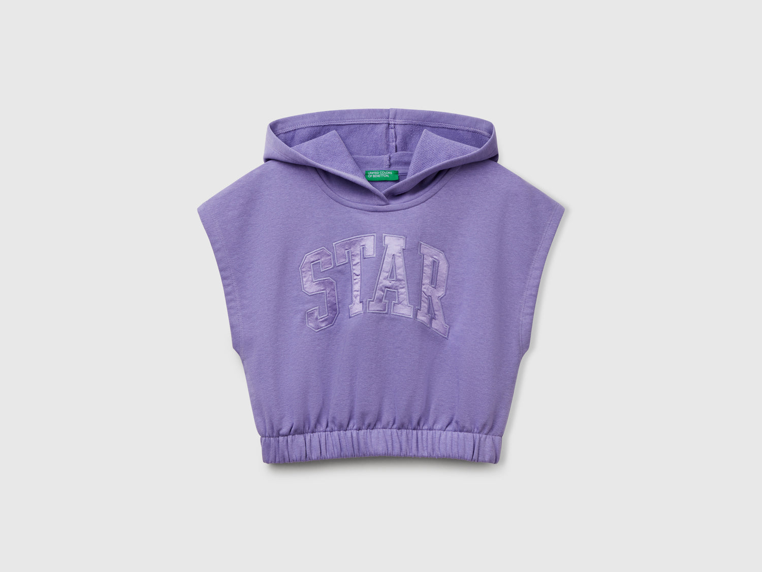 Felpa smanicata con cappuccio da bambina pervinca | Benetton Outlet