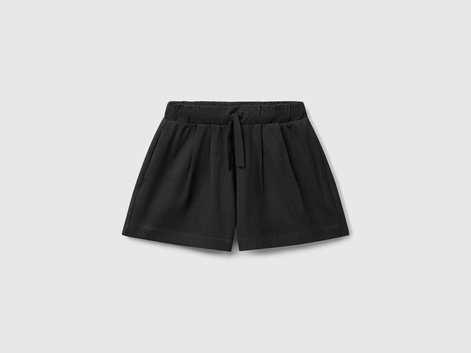Shorts in puro cotone da bambina nero | Benetton Outlet