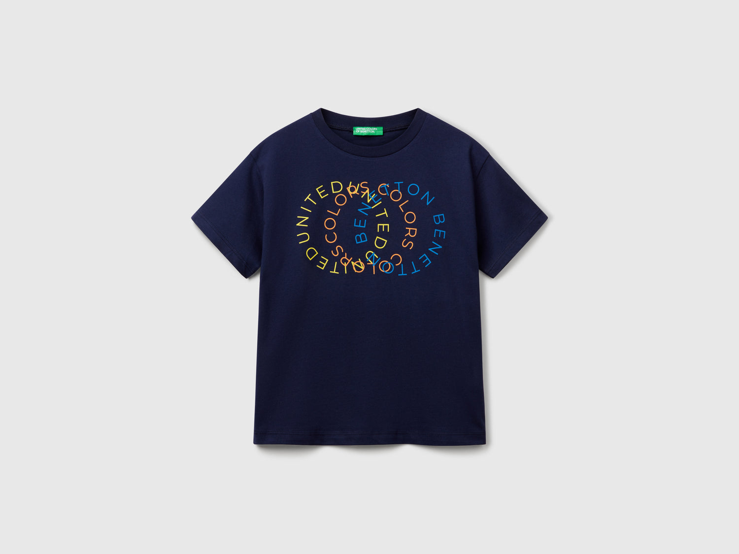 T-shirt con logo da bambino blu scuro | Benetton Outlet