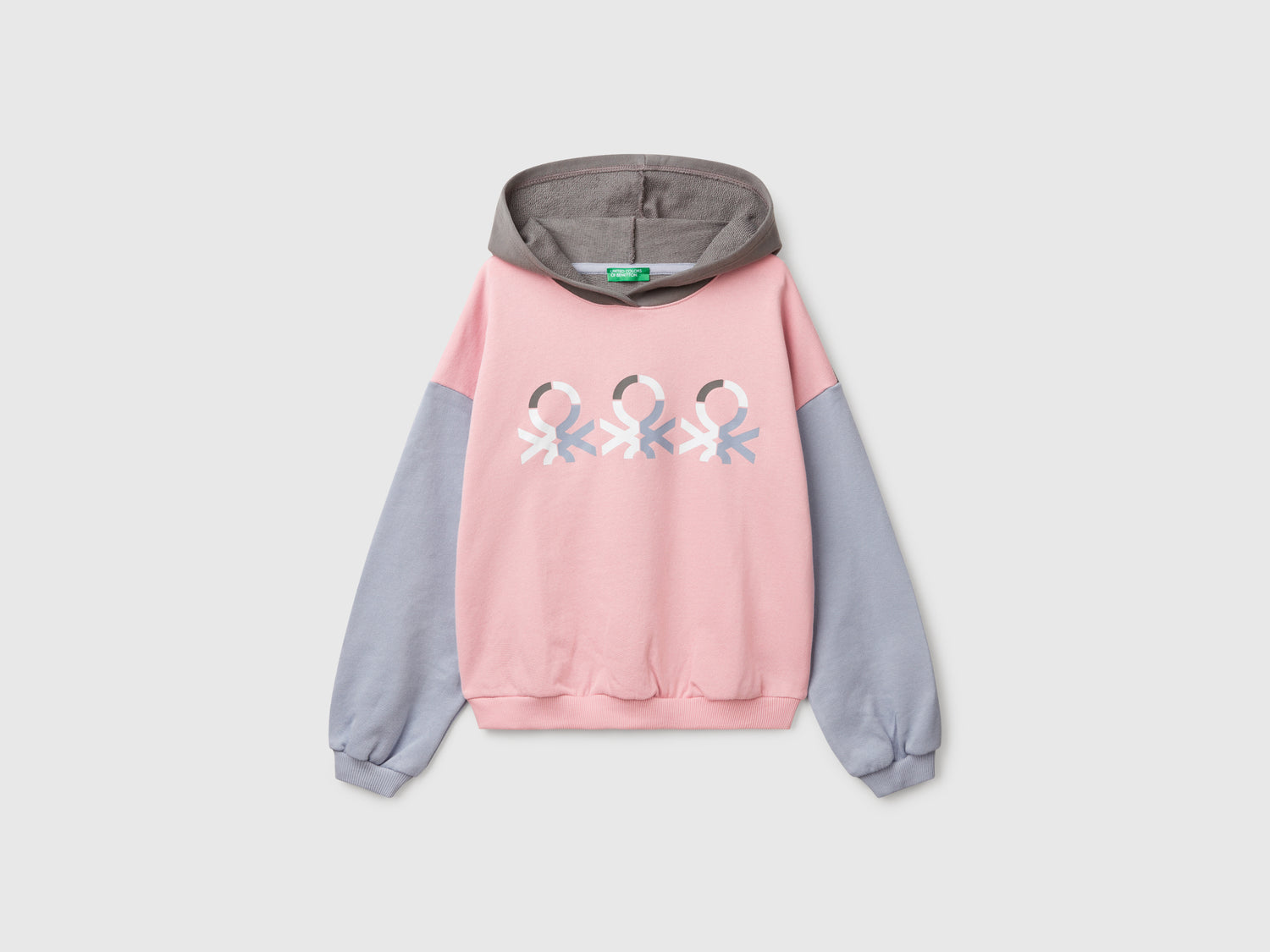 Felpa con stampa e cappuccio da bambina multi-color | Benetton Outlet