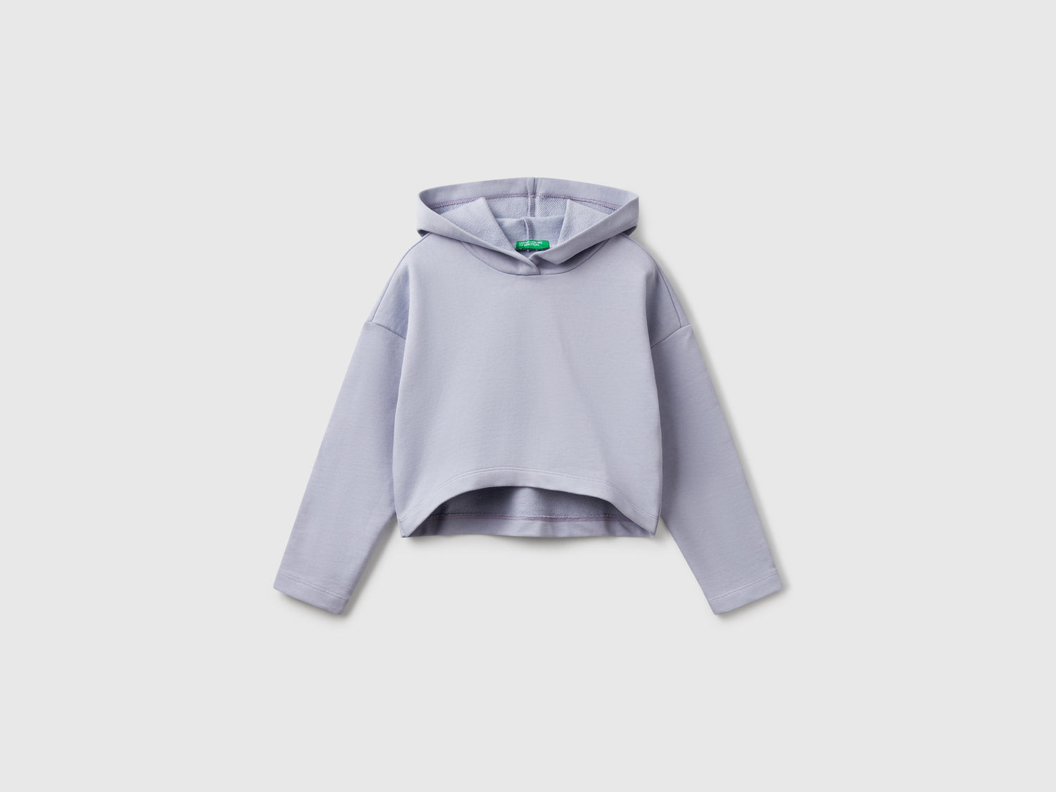 Felpa con fondo stondato da bambina pervinca | Benetton Outlet