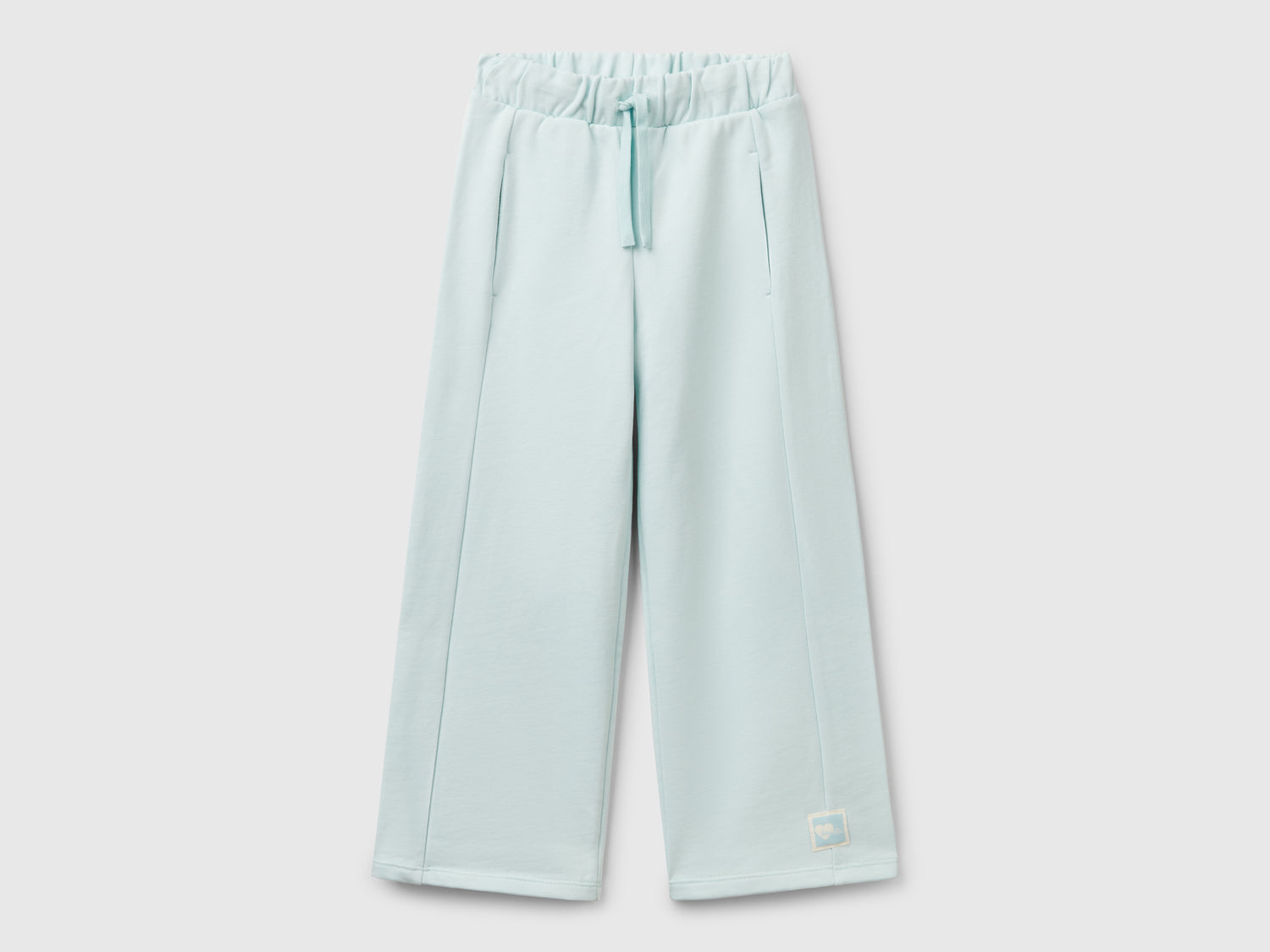 Pantaloni in felpa wide fit da bambina verde acqua | Benetton Outlet
