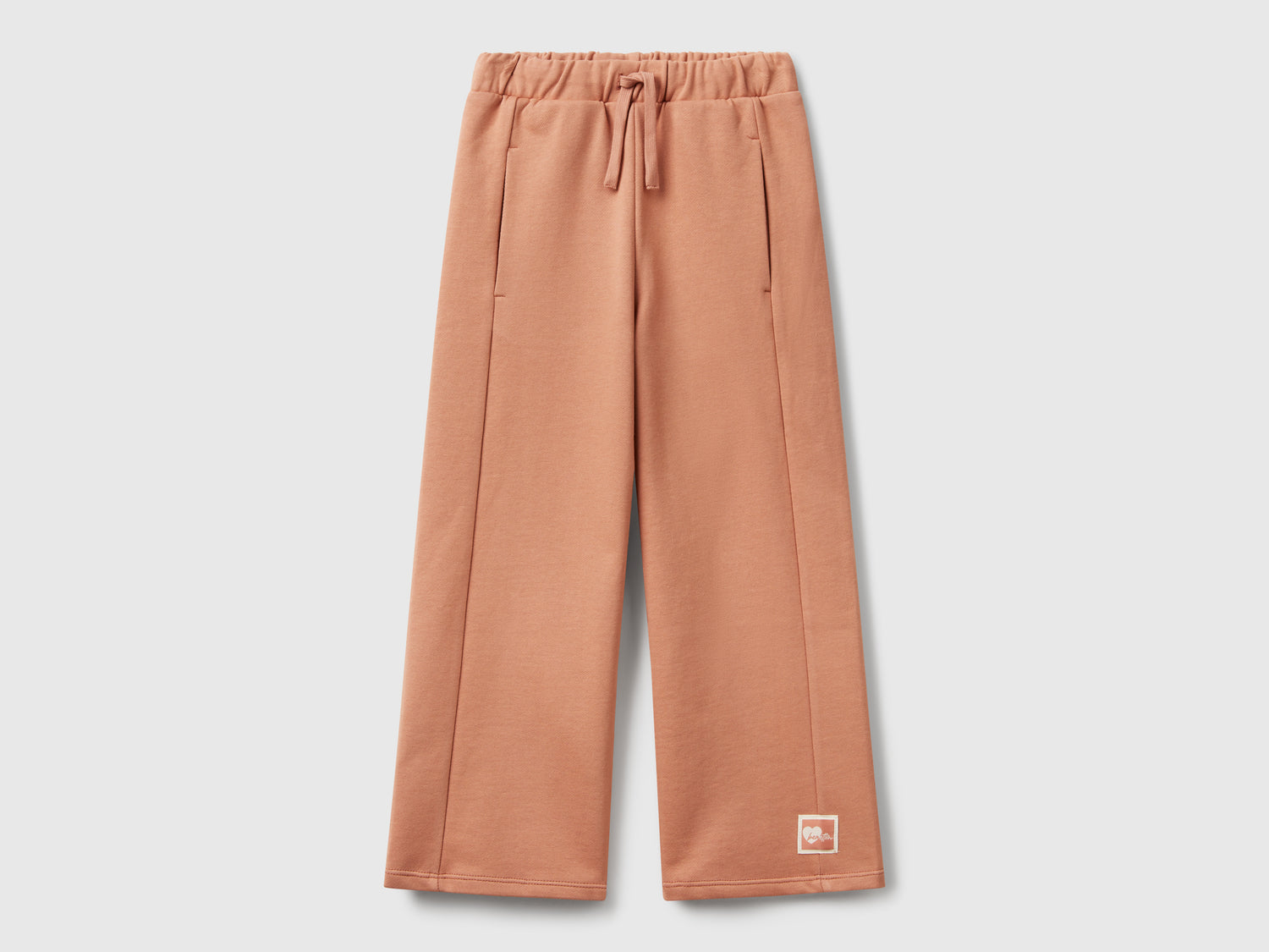 Pantaloni in felpa wide fit da bambina cammello | Benetton Outlet