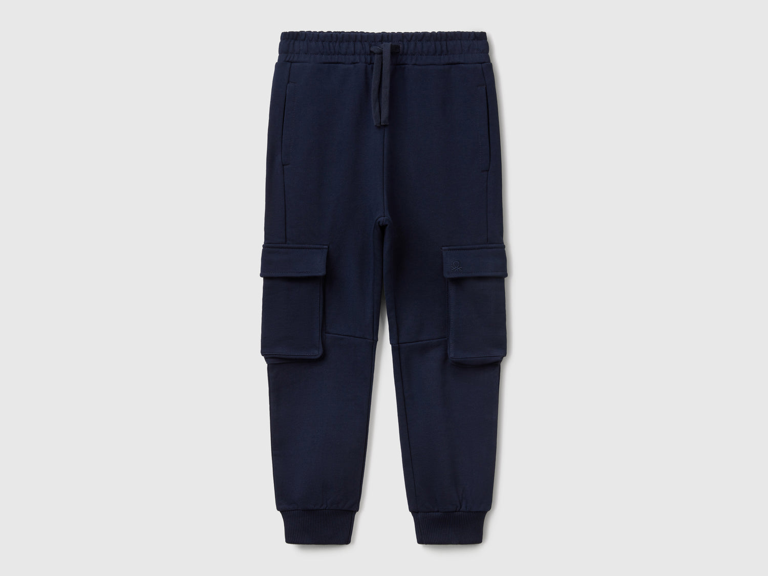 Pantaloni cargo in felpa da bambino blu scuro | Benetton Outlet