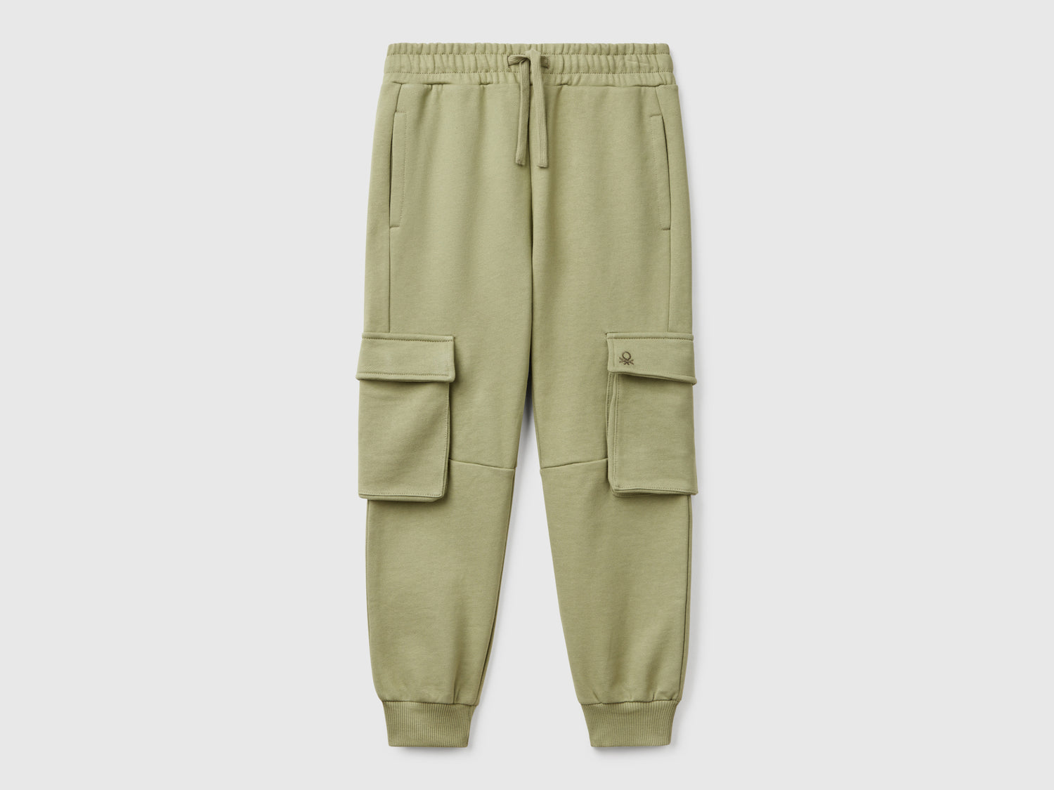 Pantaloni cargo in felpa da bambino verde oliva | Benetton Outlet