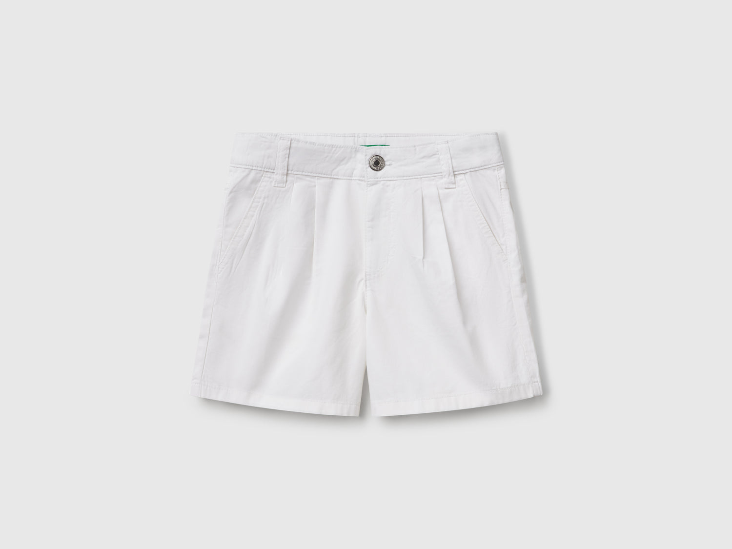 Shorts in puro cotone da bambina bianco | Benetton Outlet