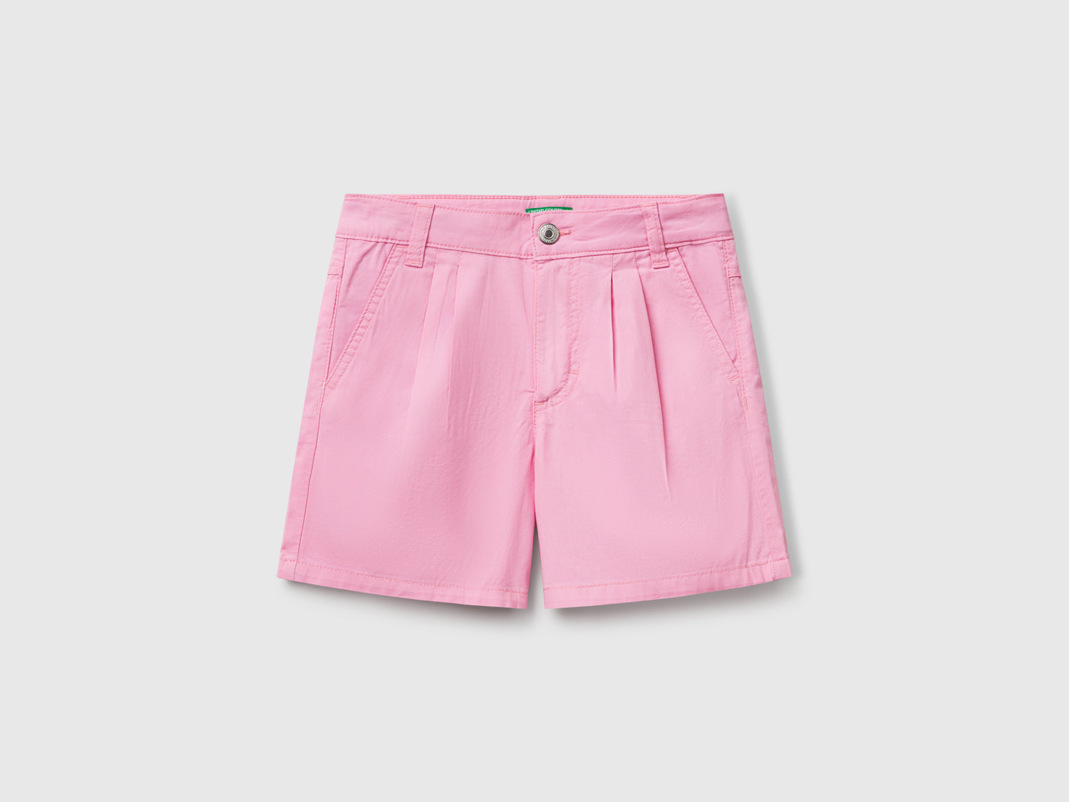 Shorts in puro cotone da bambina rosa | Benetton Outlet
