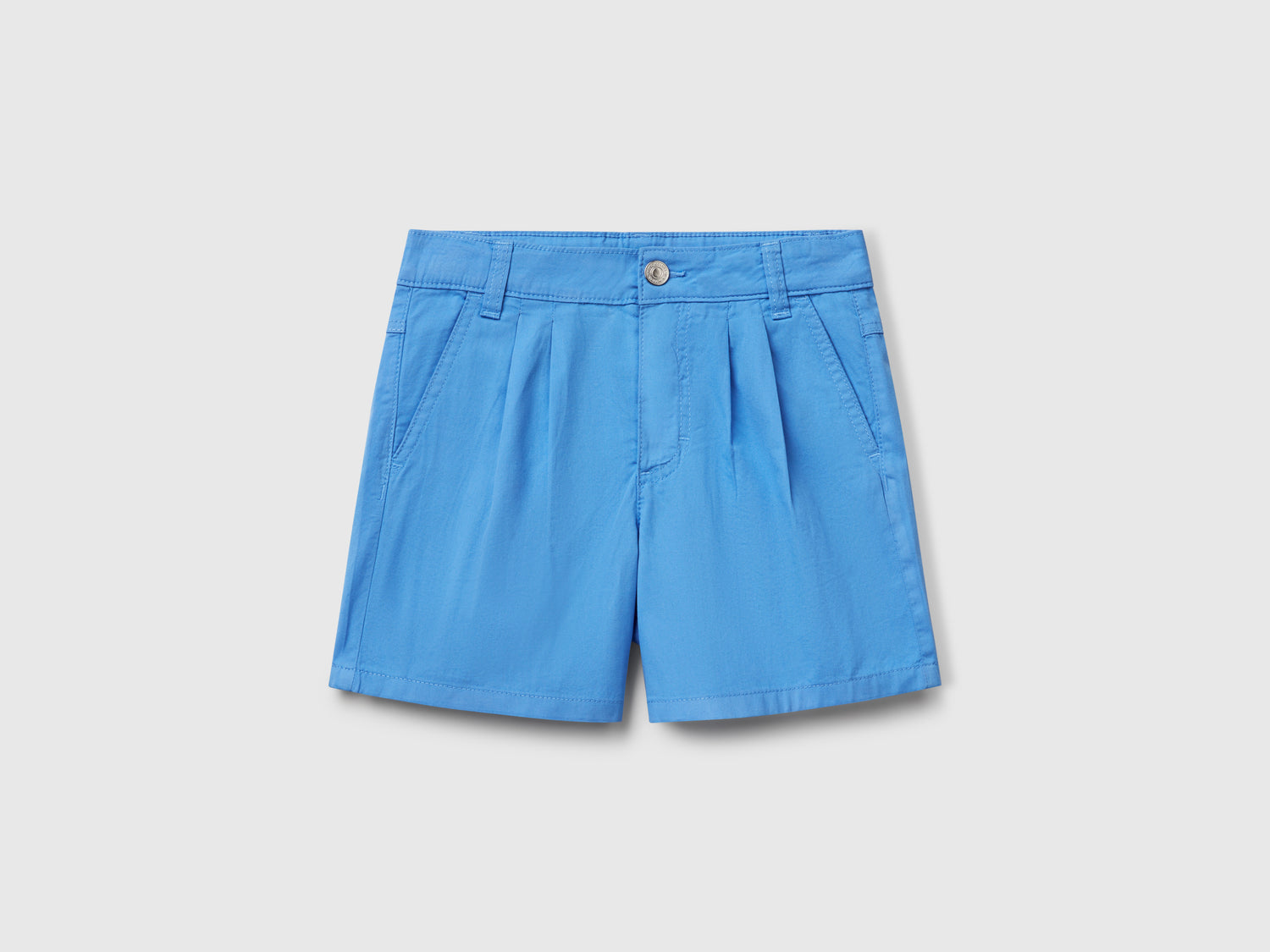 Shorts in puro cotone da bambina celeste | Benetton Outlet