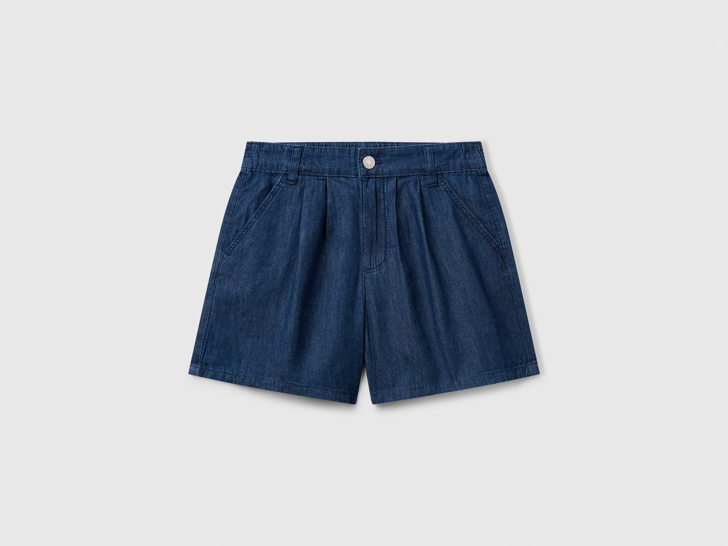 Bermuda in chambray da bambina blu scuro | Benetton Outlet