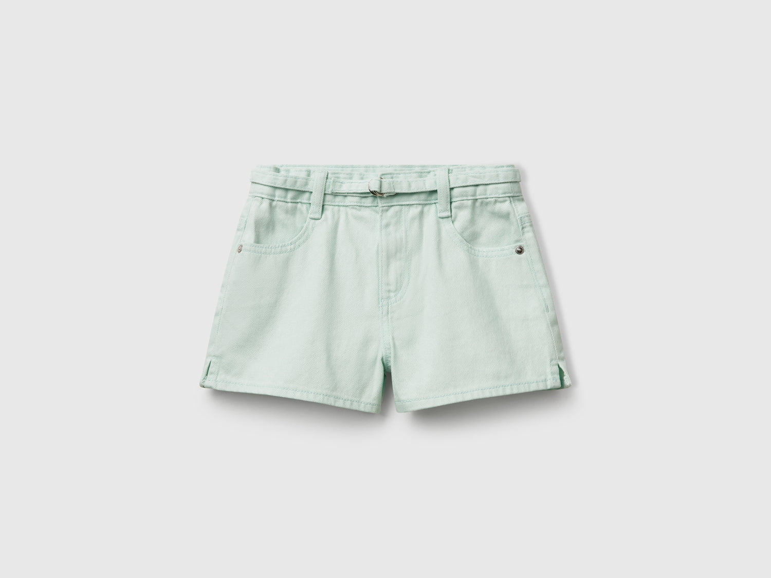 Shorts con cintura da bambina verde acqua | Benetton Outlet
